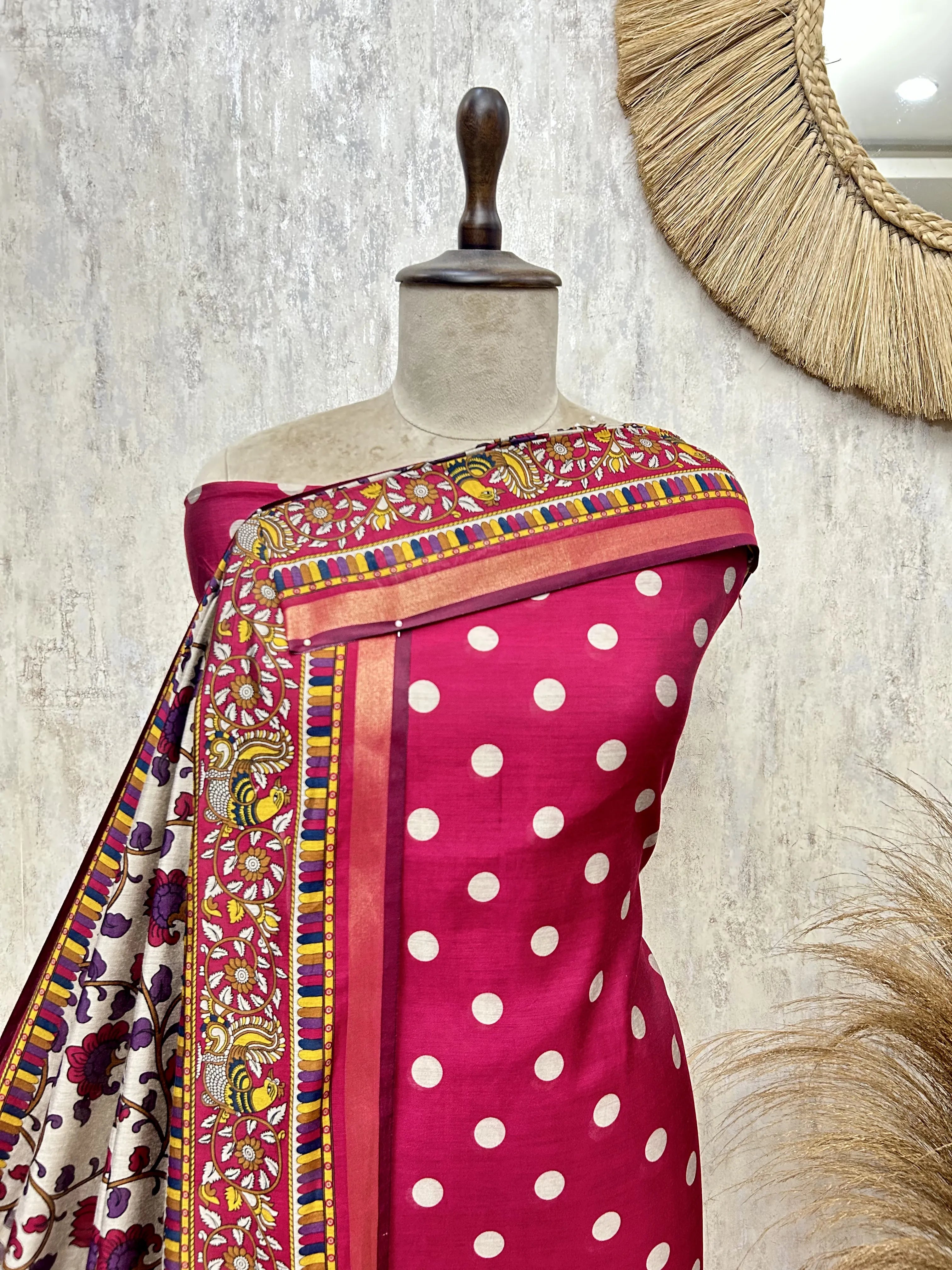 Maheshwari Dot Charm unstitched suits