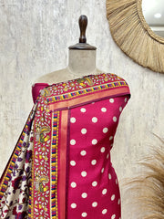Maheshwari Dot Charm unstitched suits