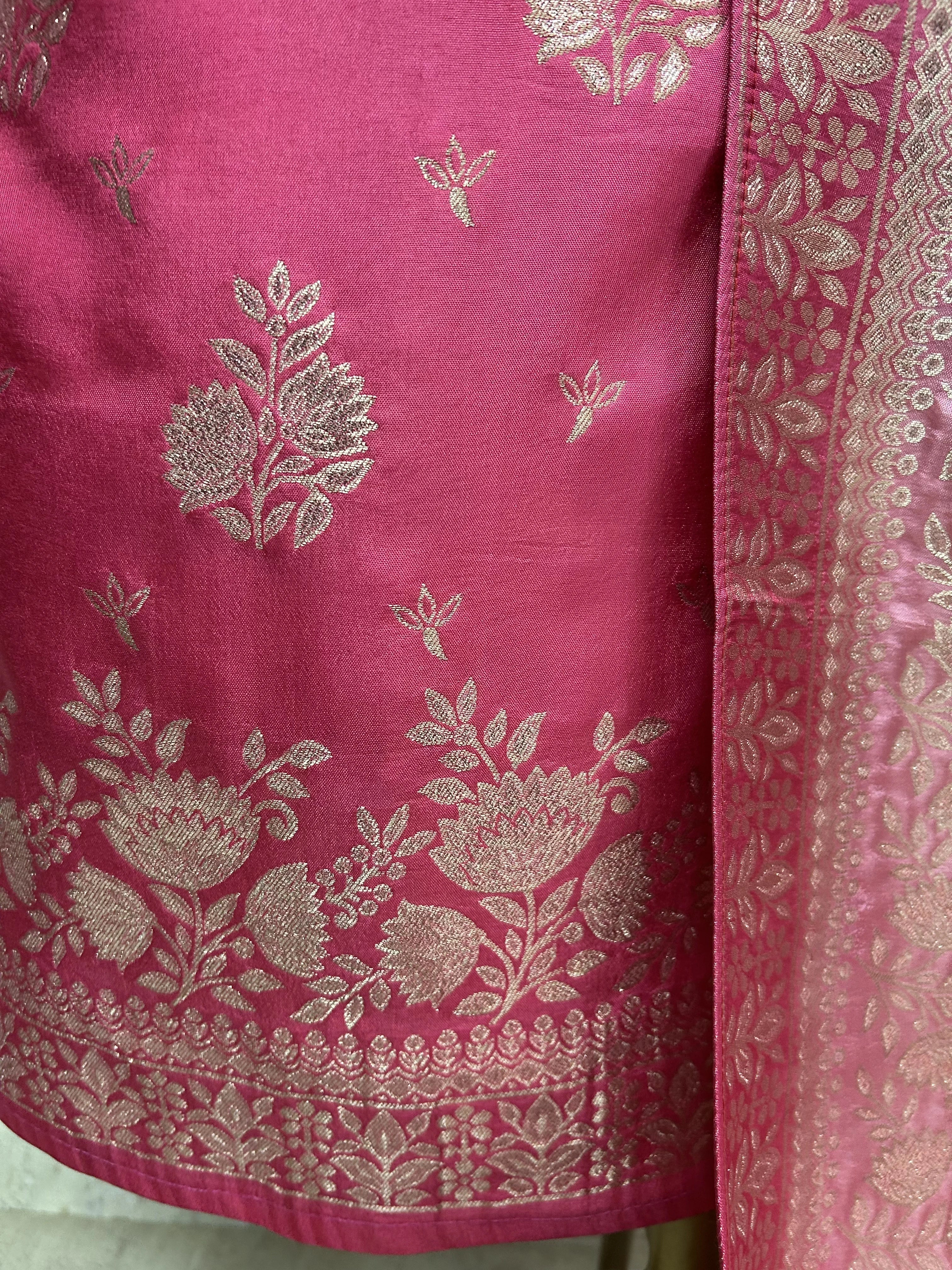 Banarasi Silk Unstitched Suit Set