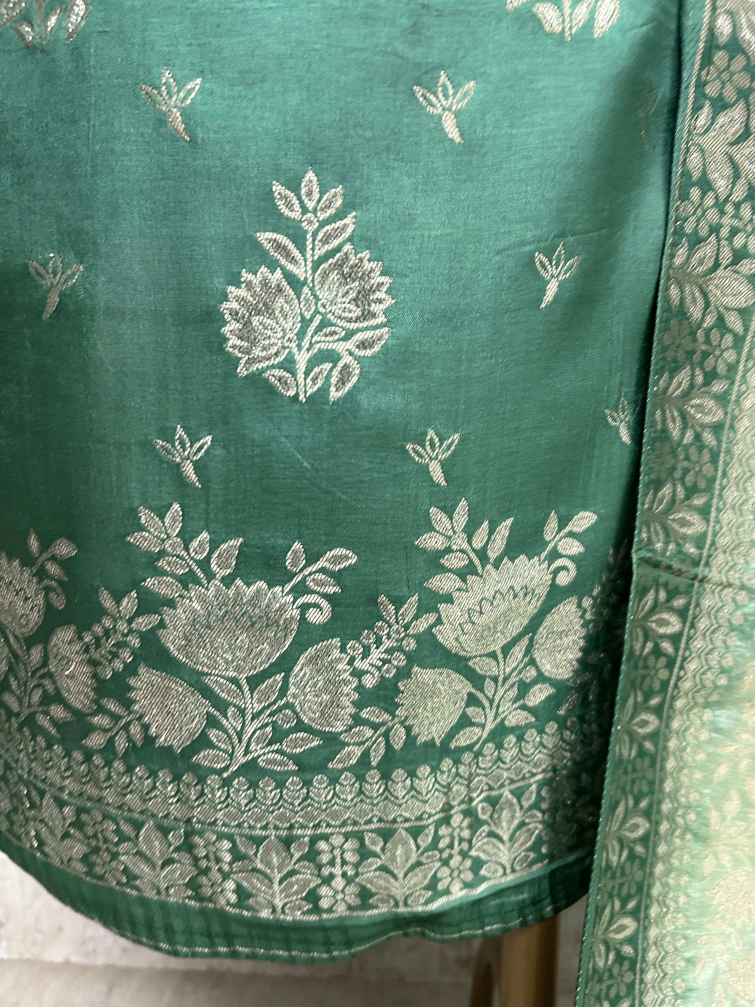 Banarasi Silk Unstitched Suit Set