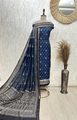 Ikkat graceful Unstitched Suit
