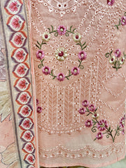 Floral embroidered mul unstitched suit