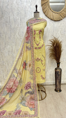 Floral embroidered mul unstitched suit