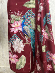 Peacock Print Muslin Unstitched Suit Set