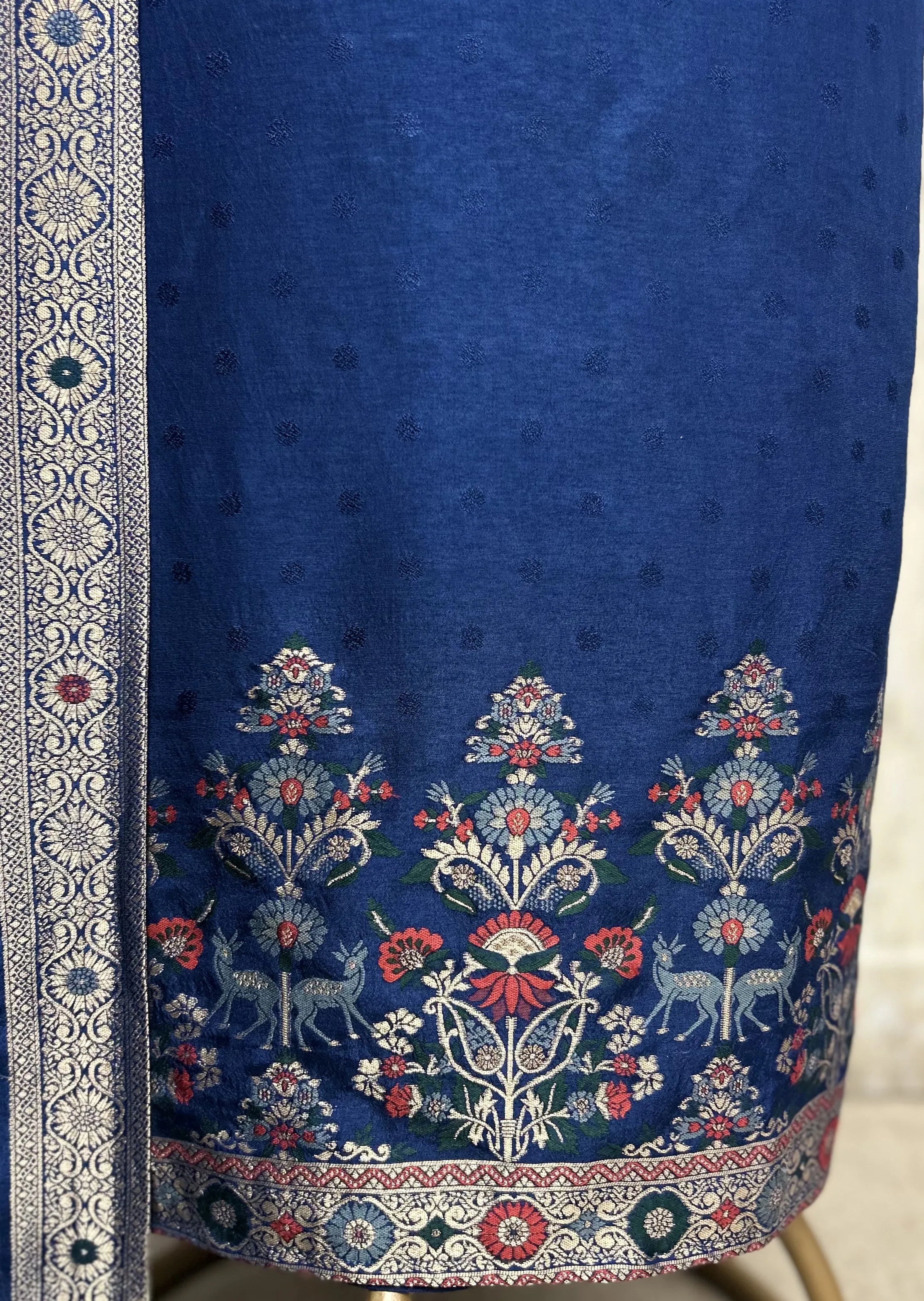 The Poetry of Heritage Embroidery Tussar Silk Unstitched Suits