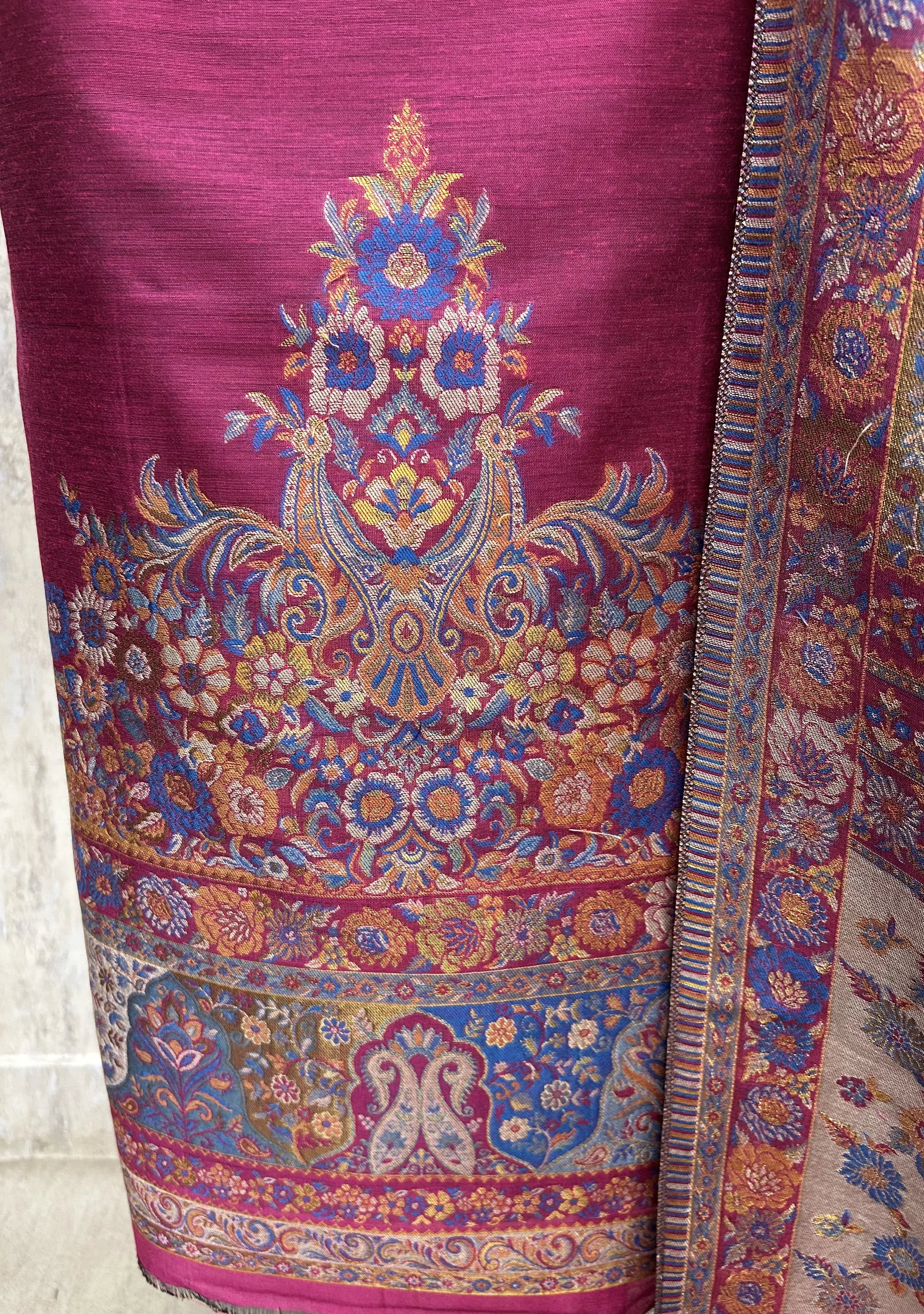 Kashmiri Kani Silk Unstitched Suit