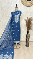Indigo Elegance Jamdani Unstitched suit
