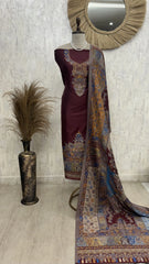Kashmiri Kani Silk Unstitched Suit
