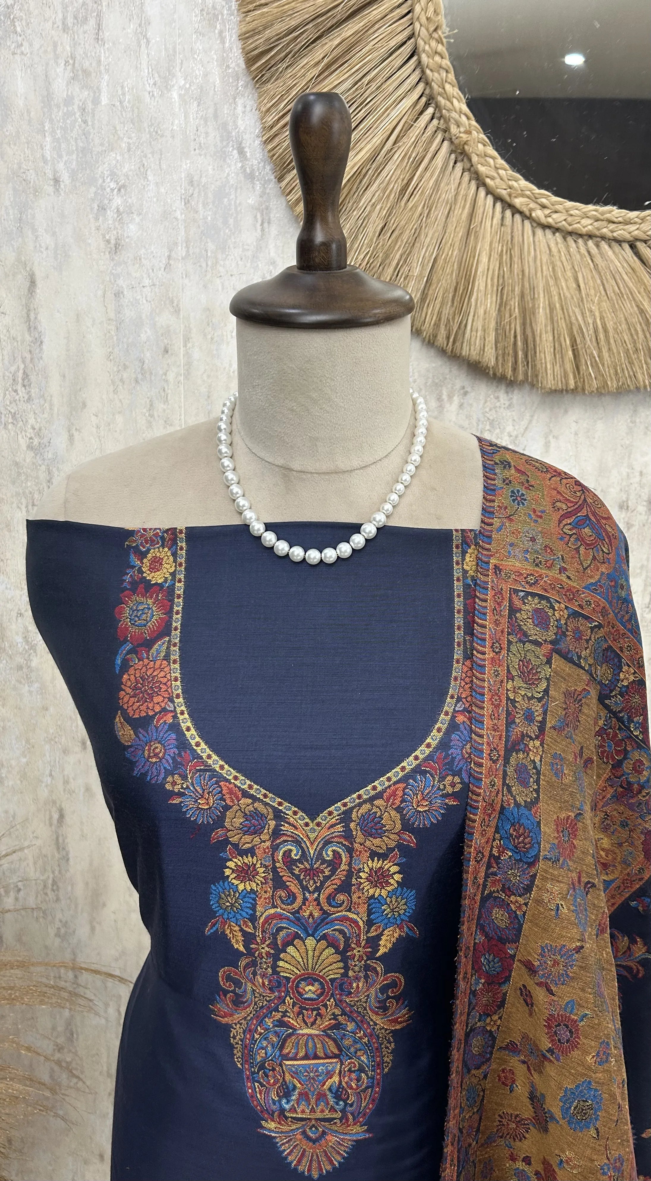 Kashmiri Kani Silk Unstitched Suit