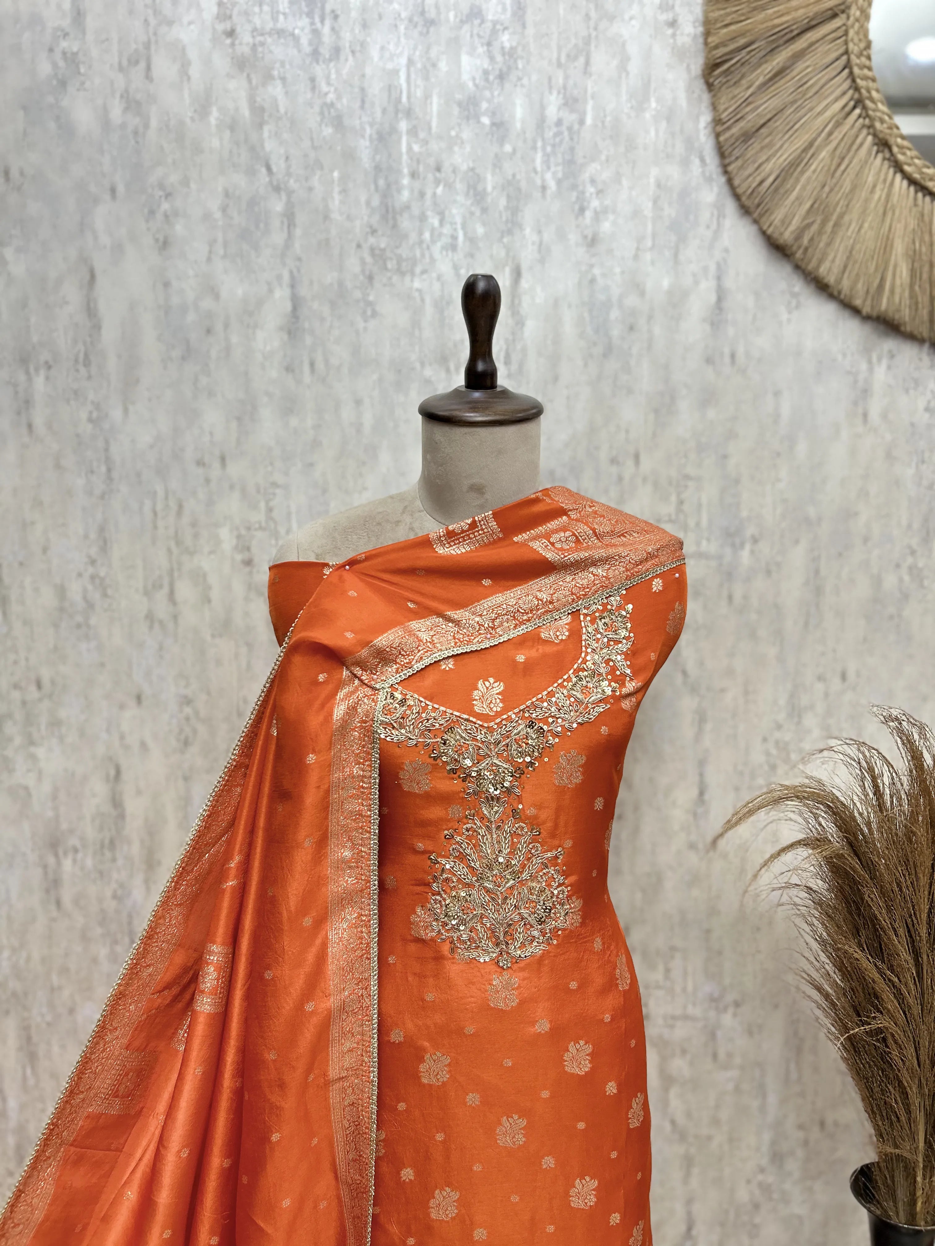 The Festive Folio Dola Silk Unstitched Suits