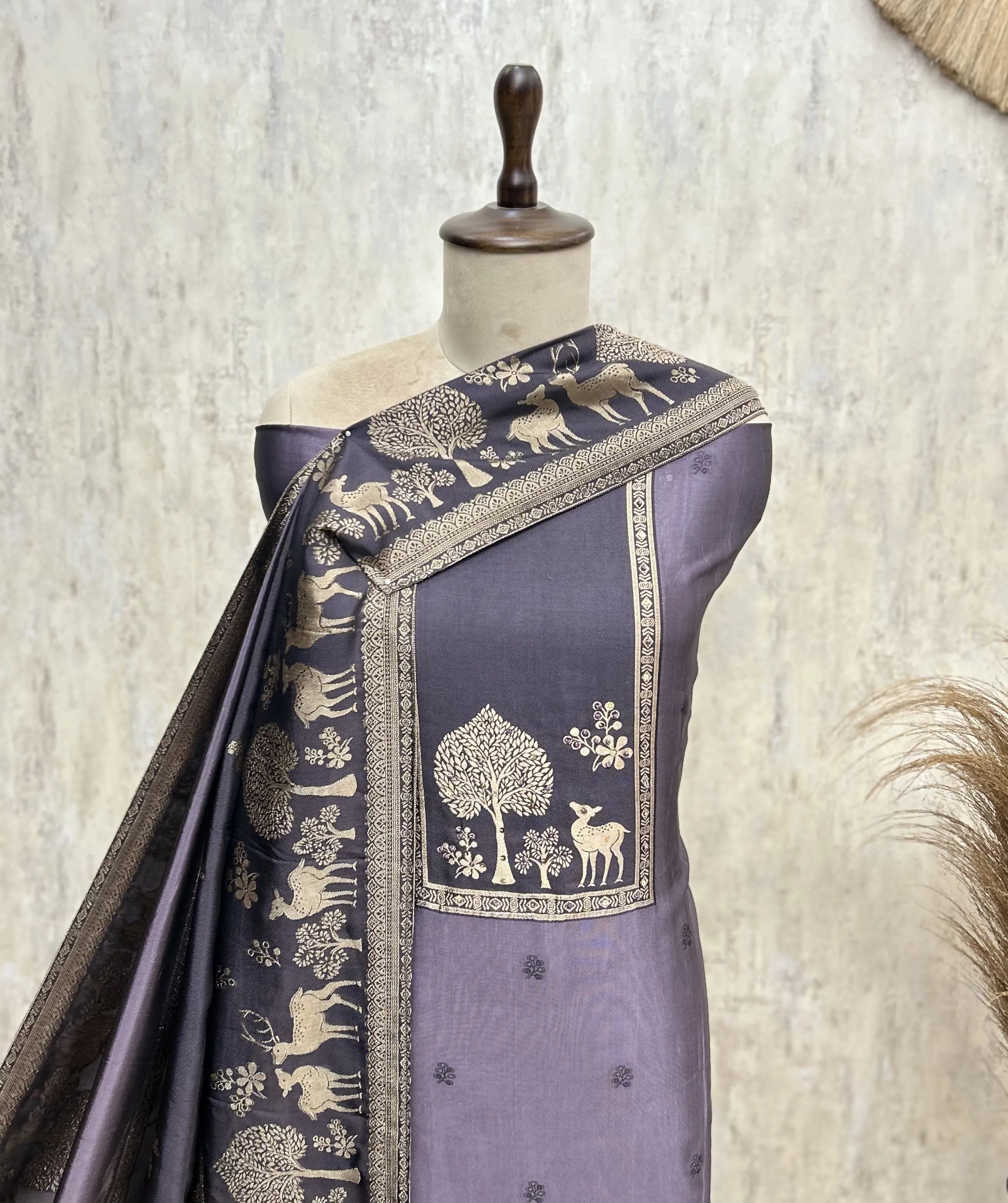 The Enchanted Tapestry of Tradition Kanjivaram Silk Unstitched Suits