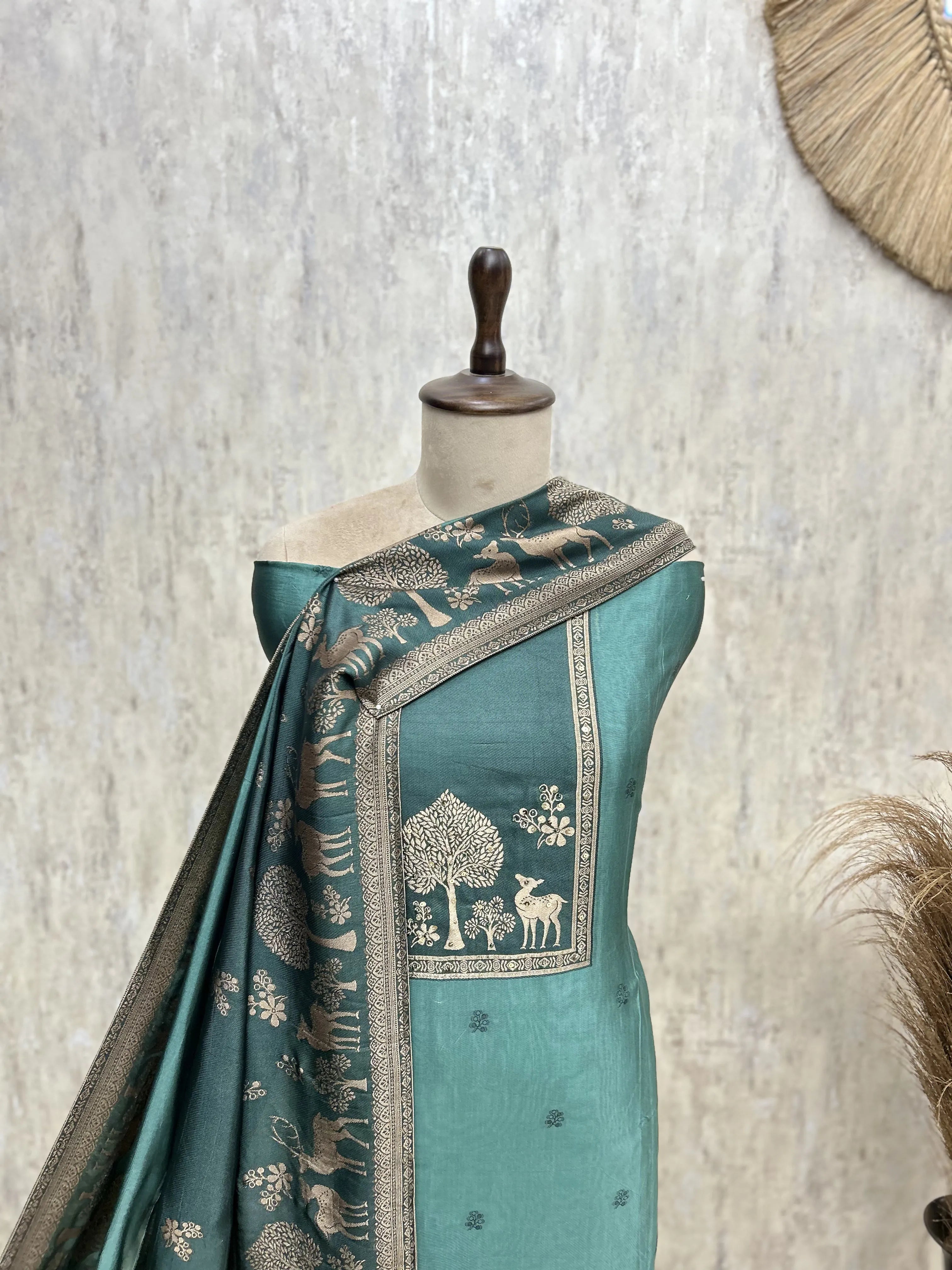 The Enchanted Tapestry of Tradition Kanjivaram Silk Unstitched Suits