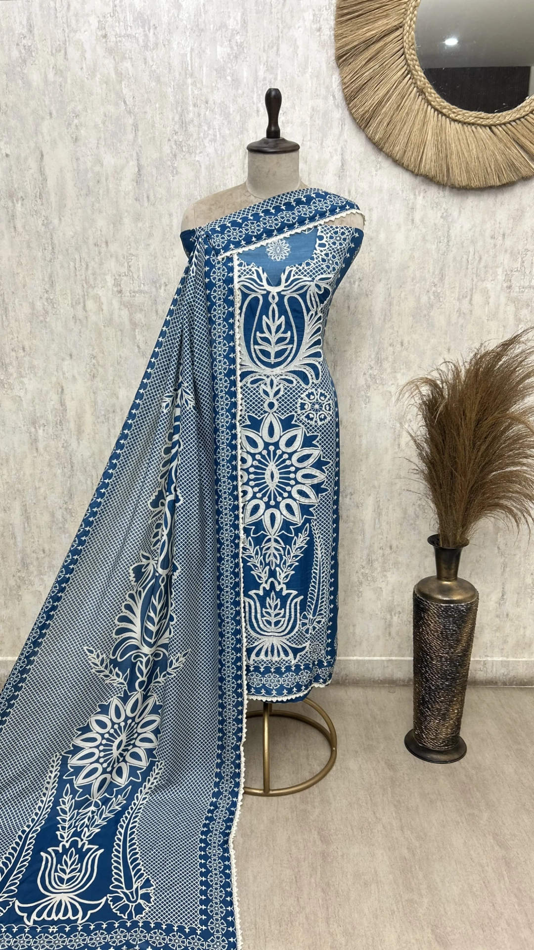 Boho Muslin Unstitched Suit