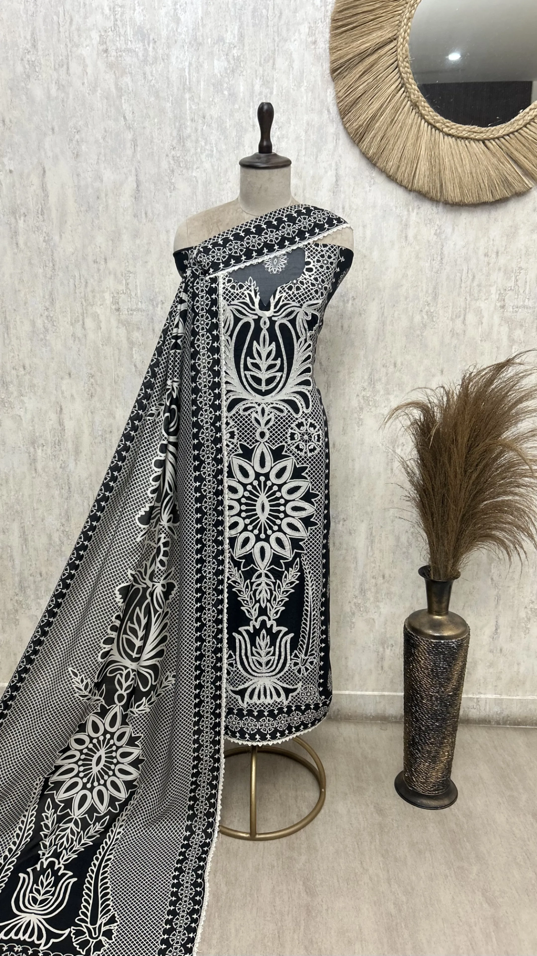 Boho Muslin Unstitched Suit