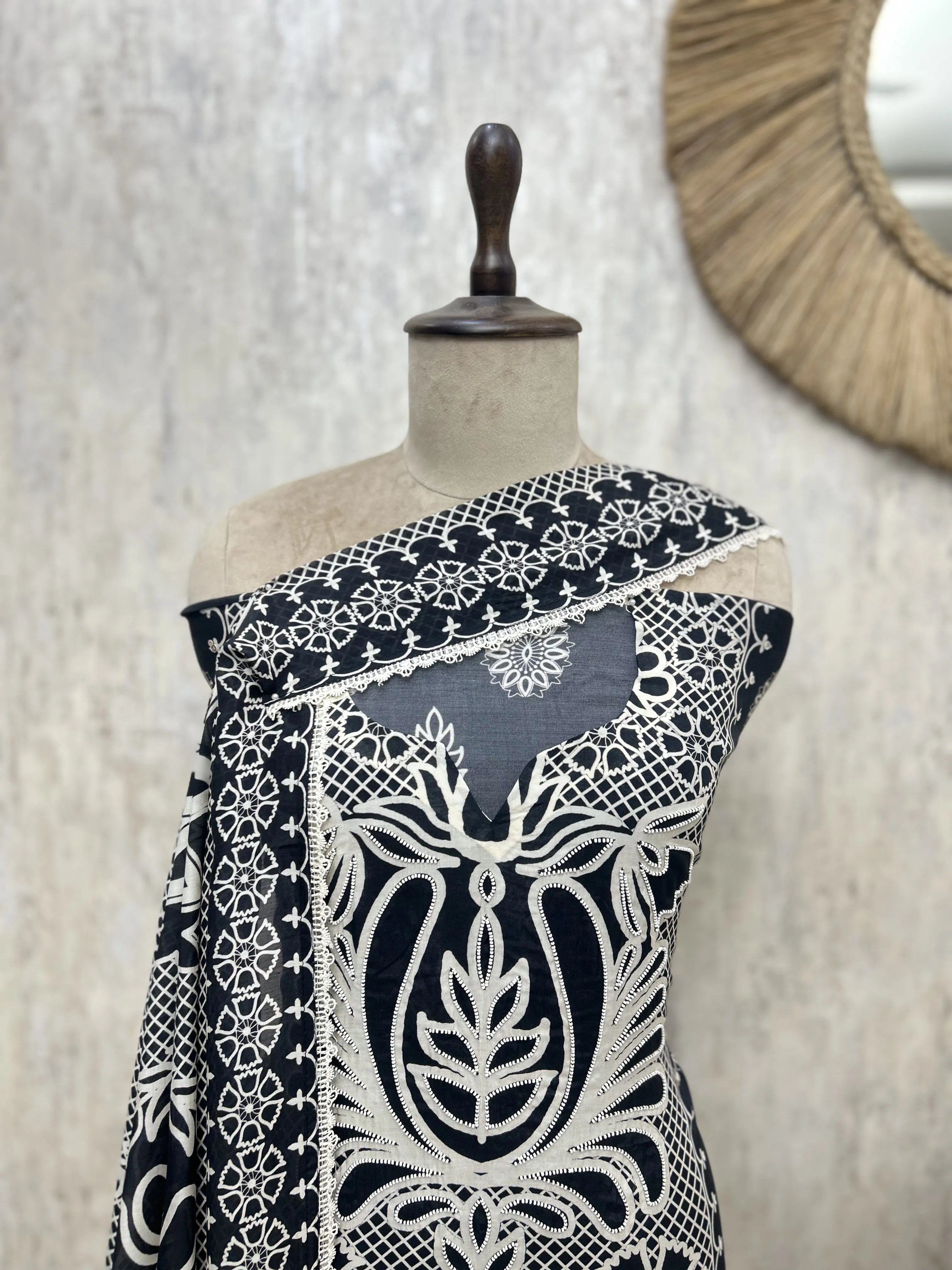 Boho Muslin Unstitched Suit
