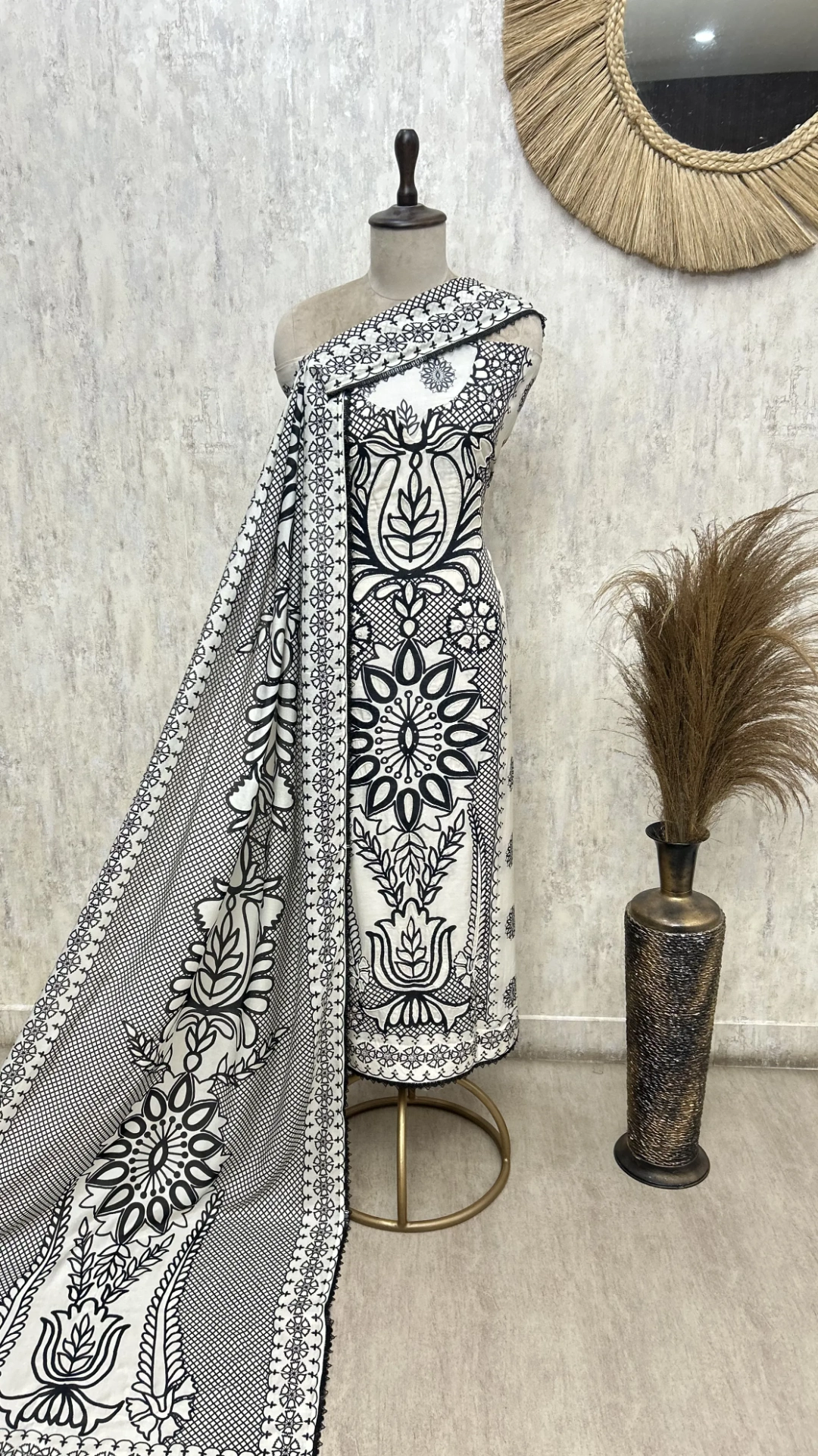 Boho Muslin Unstitched Suit