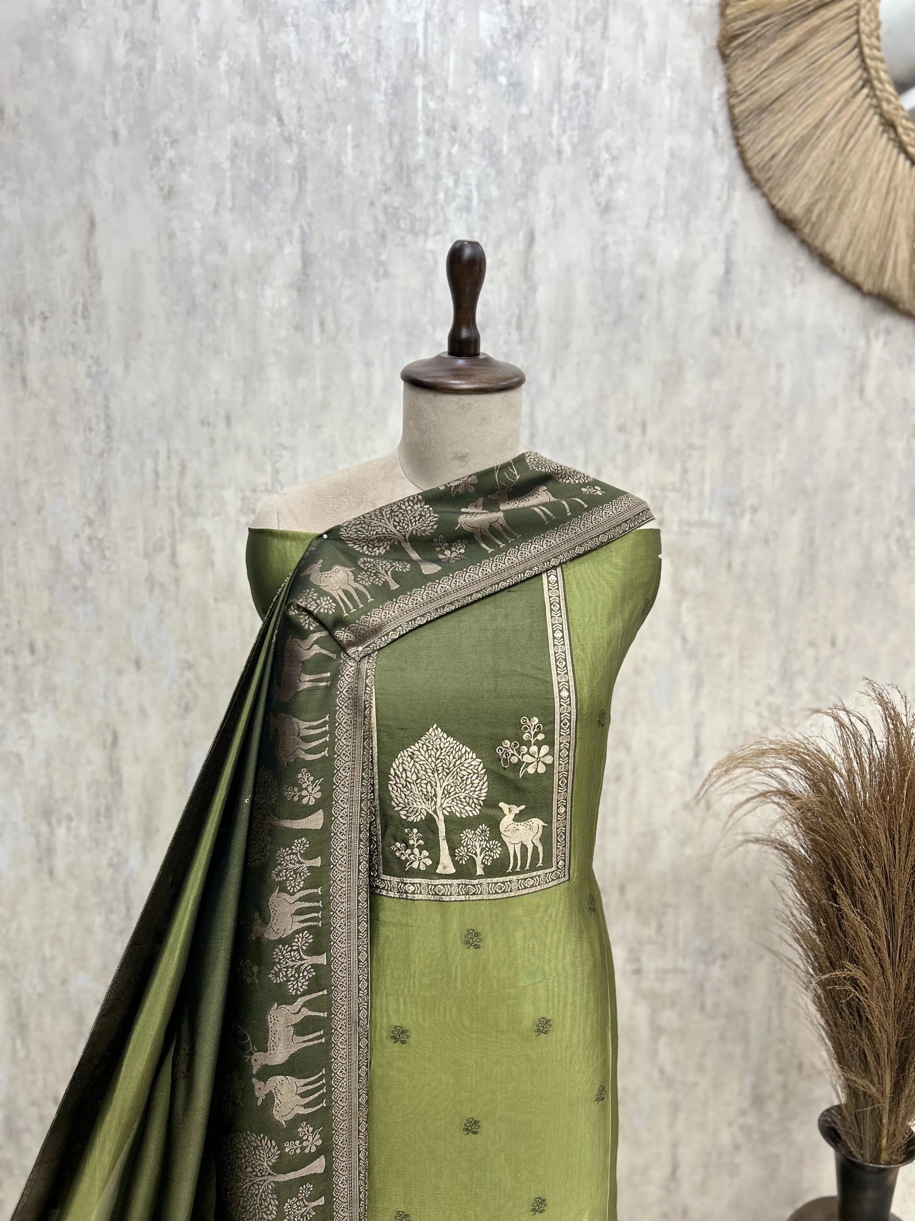 The Enchanted Tapestry of Tradition Kanjivaram Silk Unstitched Suits