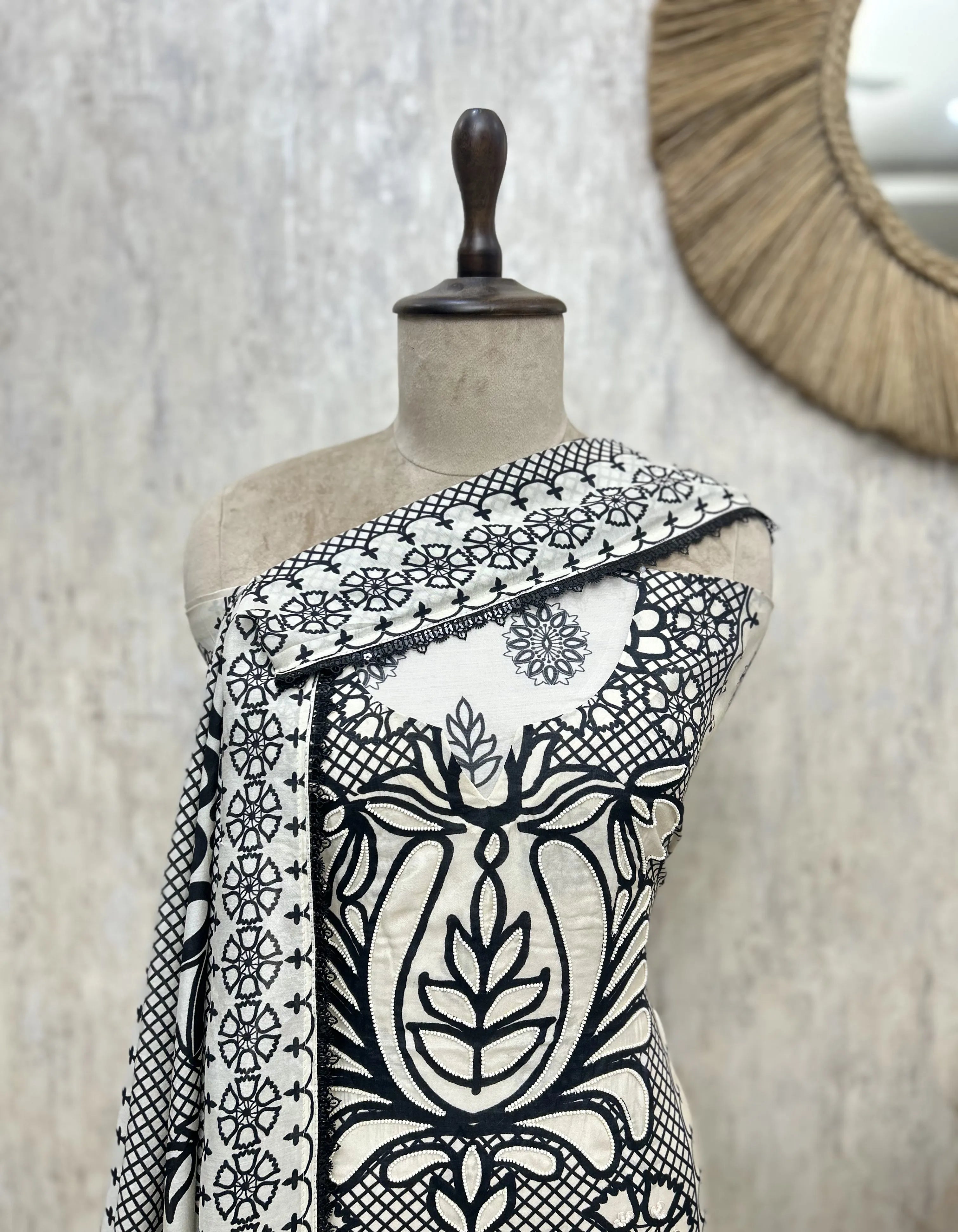 Boho Muslin Unstitched Suit