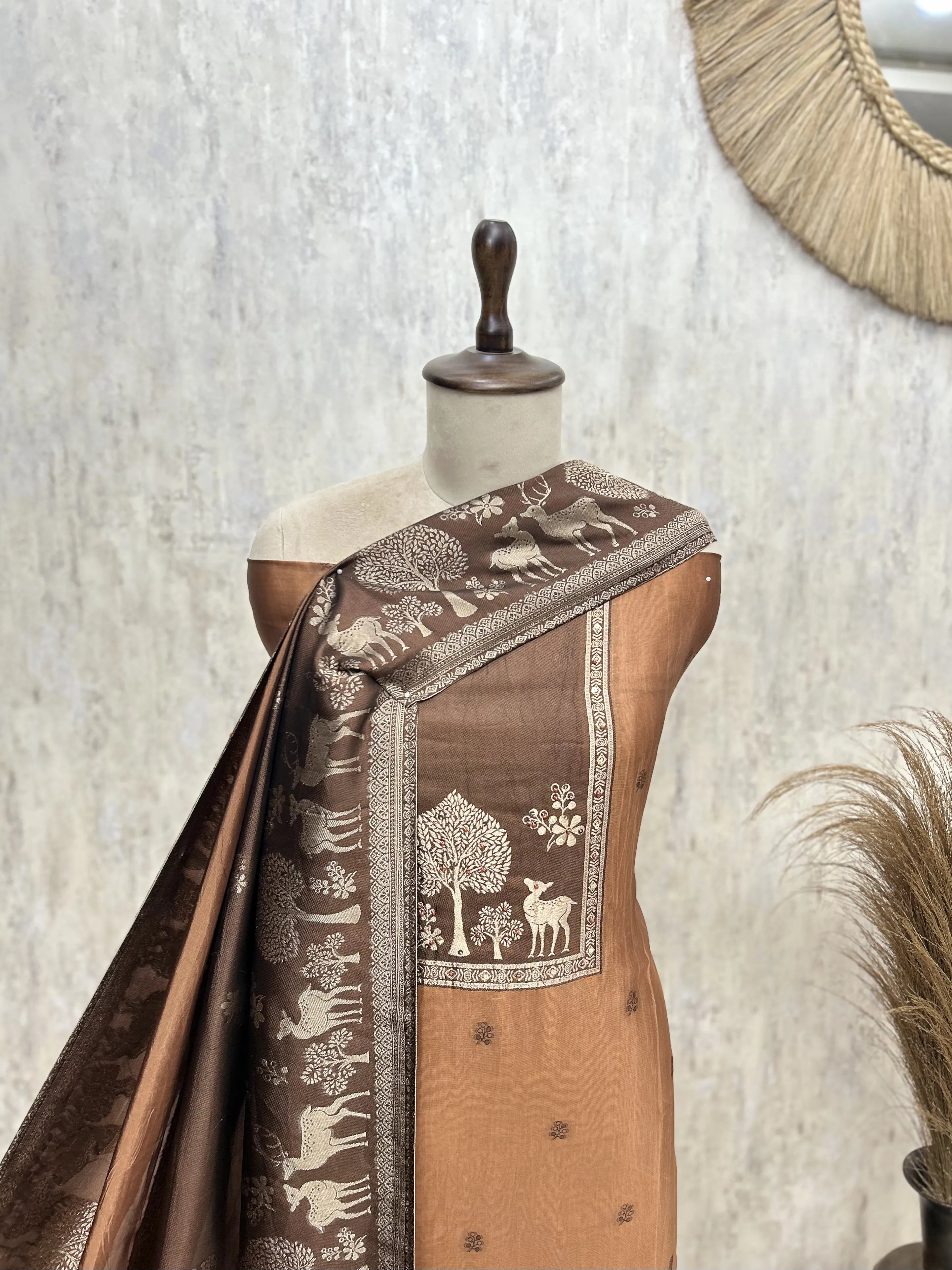 The Enchanted Tapestry of Tradition Kanjivaram Silk Unstitched Suits