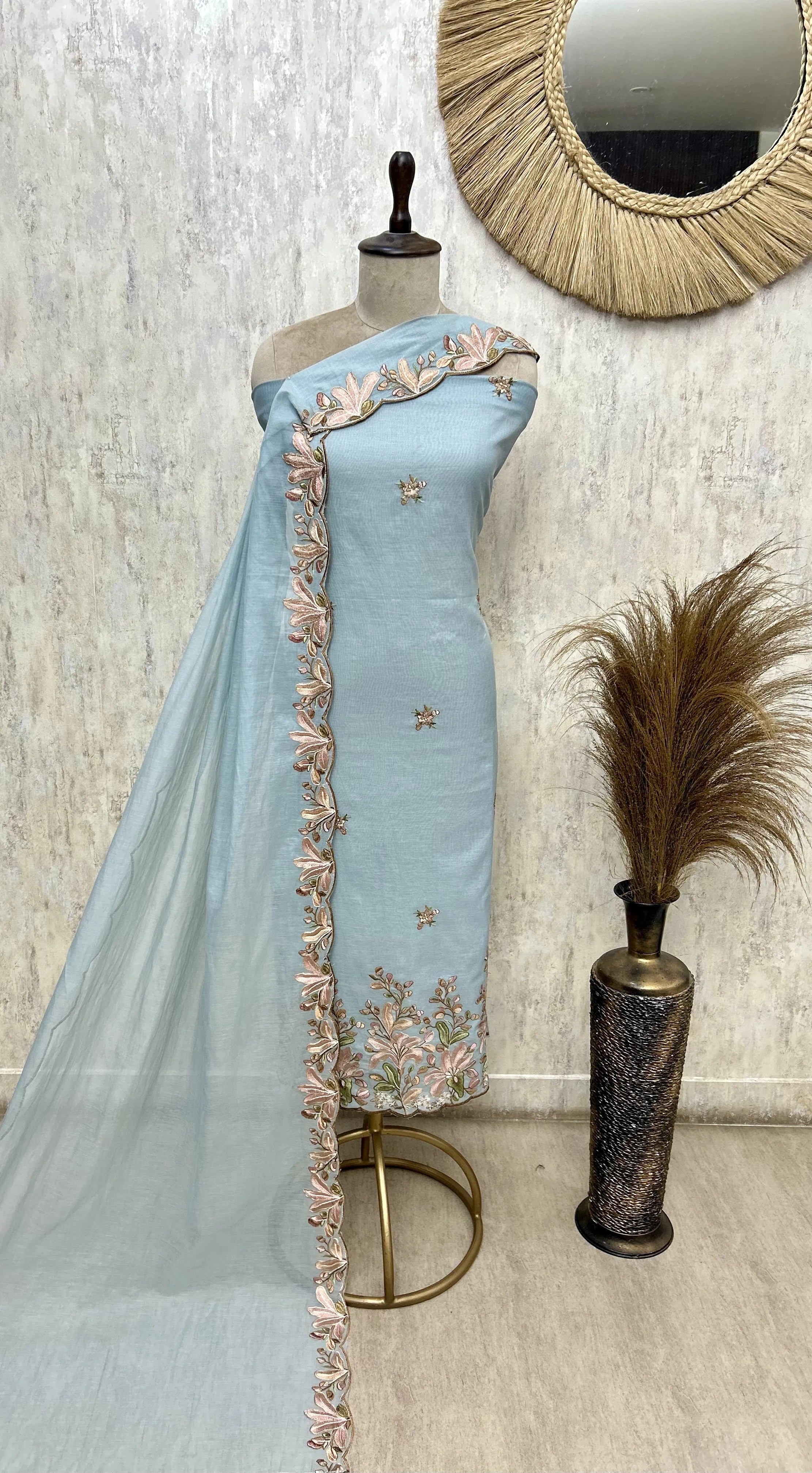 Blooming Chanderi Tale Unstitched Suit