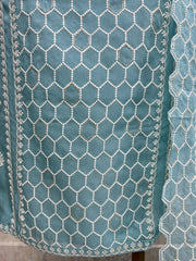 Organza Unstitched Suit Set With Thread Work