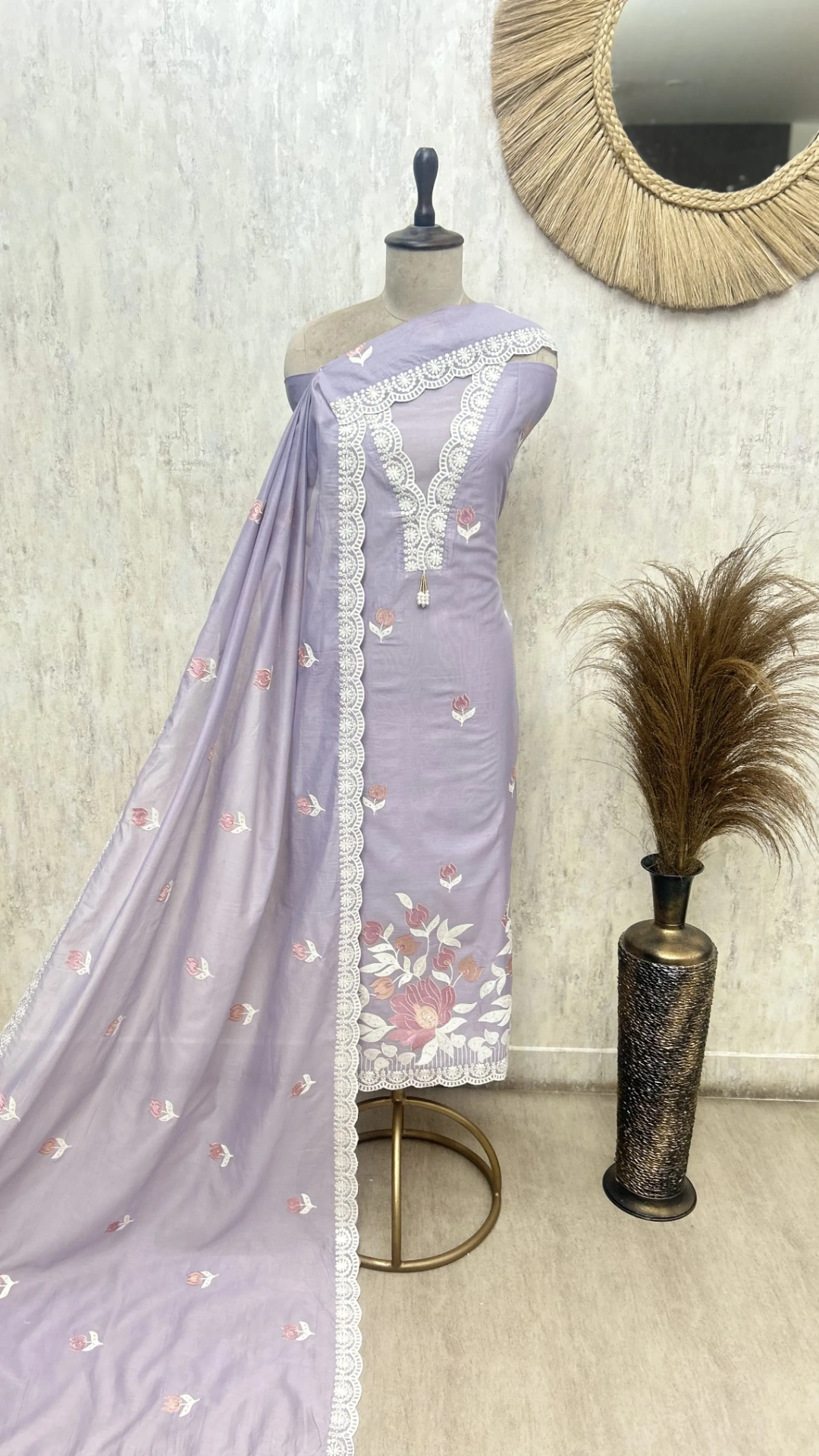 Petal Grace Ensemble Unstitched Suit
