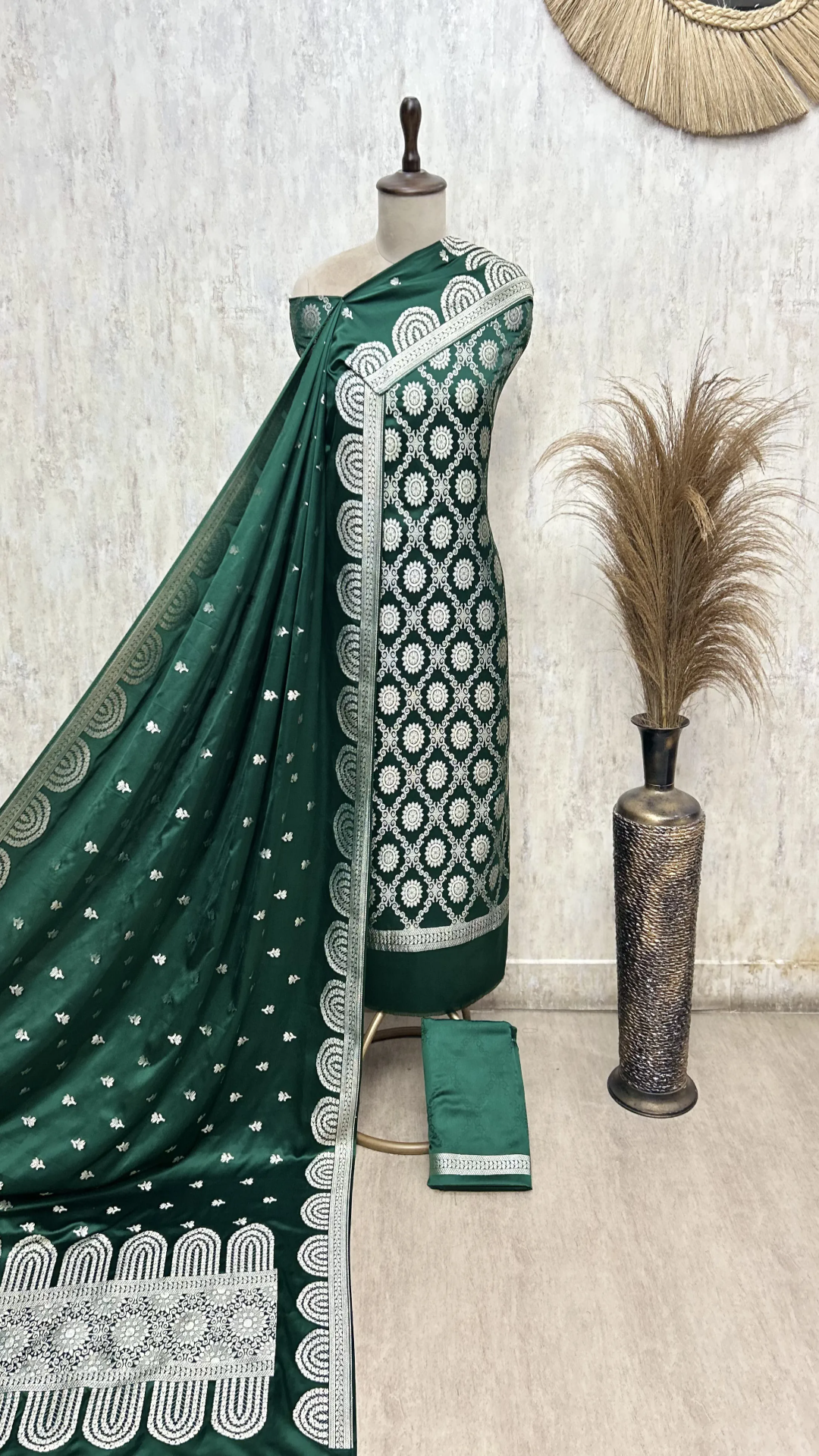 The Celestial Medallion Mashru Silk Unstitched Suits