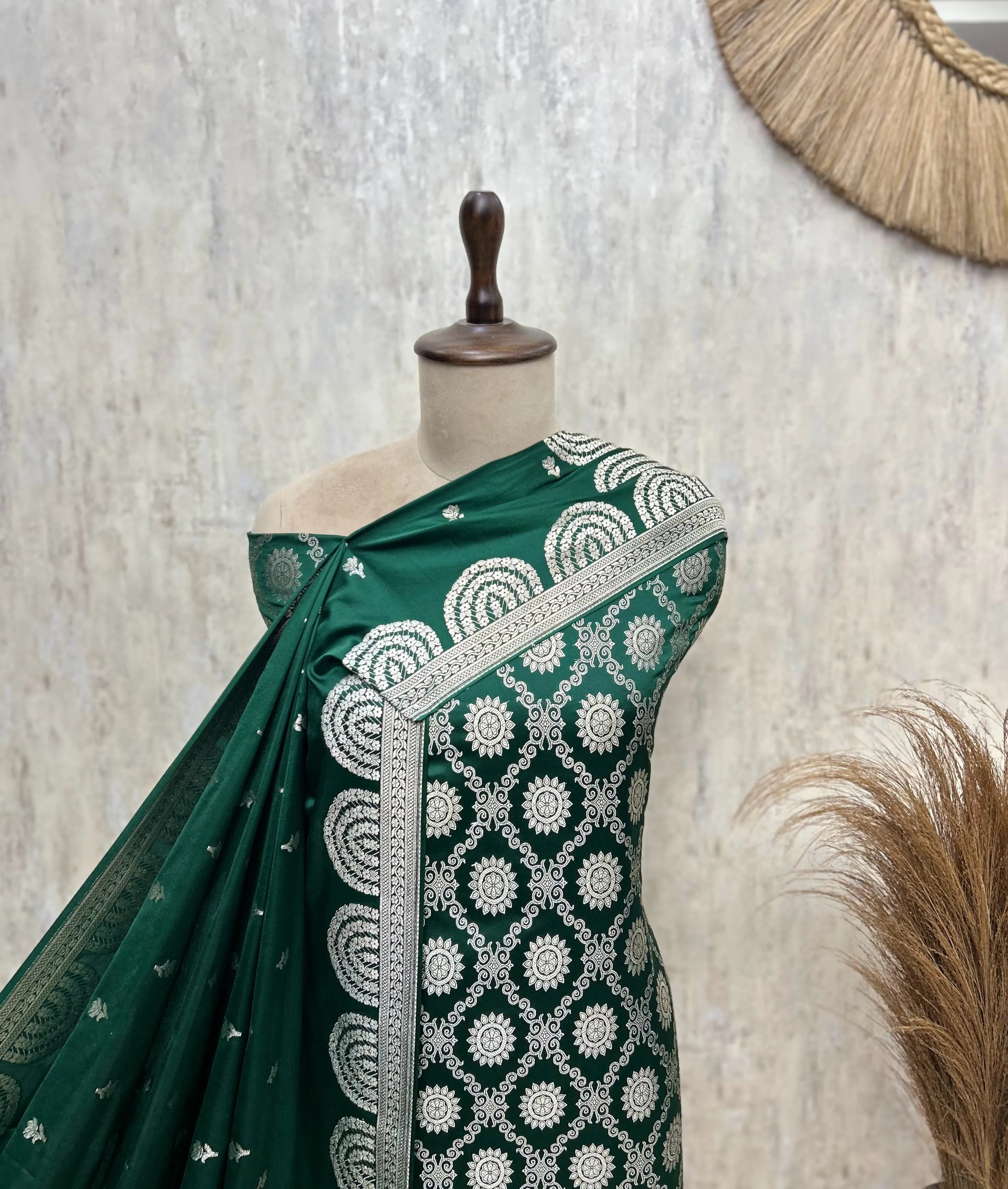 The Celestial Medallion Mashru Silk Unstitched Suits