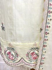 Thread Work Mul Chanderi Unstitched Suit Set