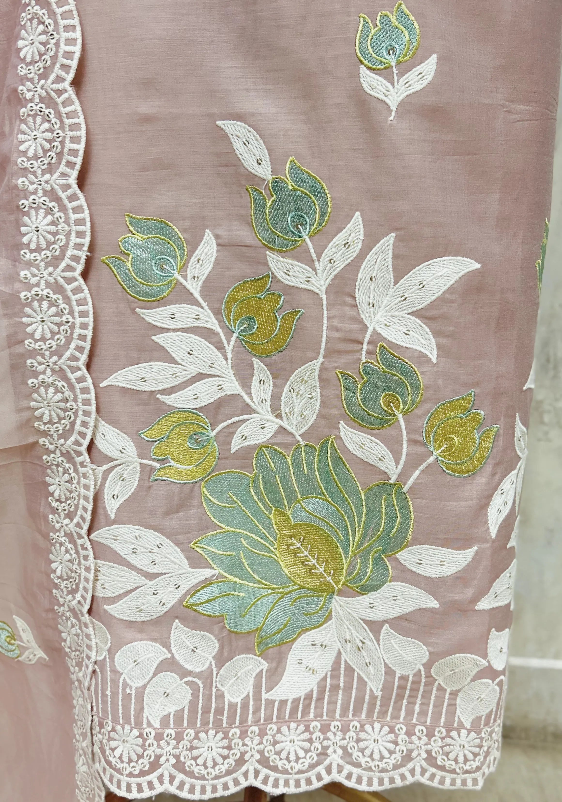 Petal Grace Ensemble Unstitched Suit