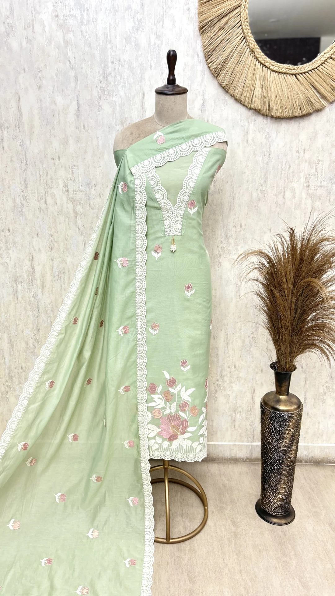 Petal Grace Ensemble Unstitched Suit