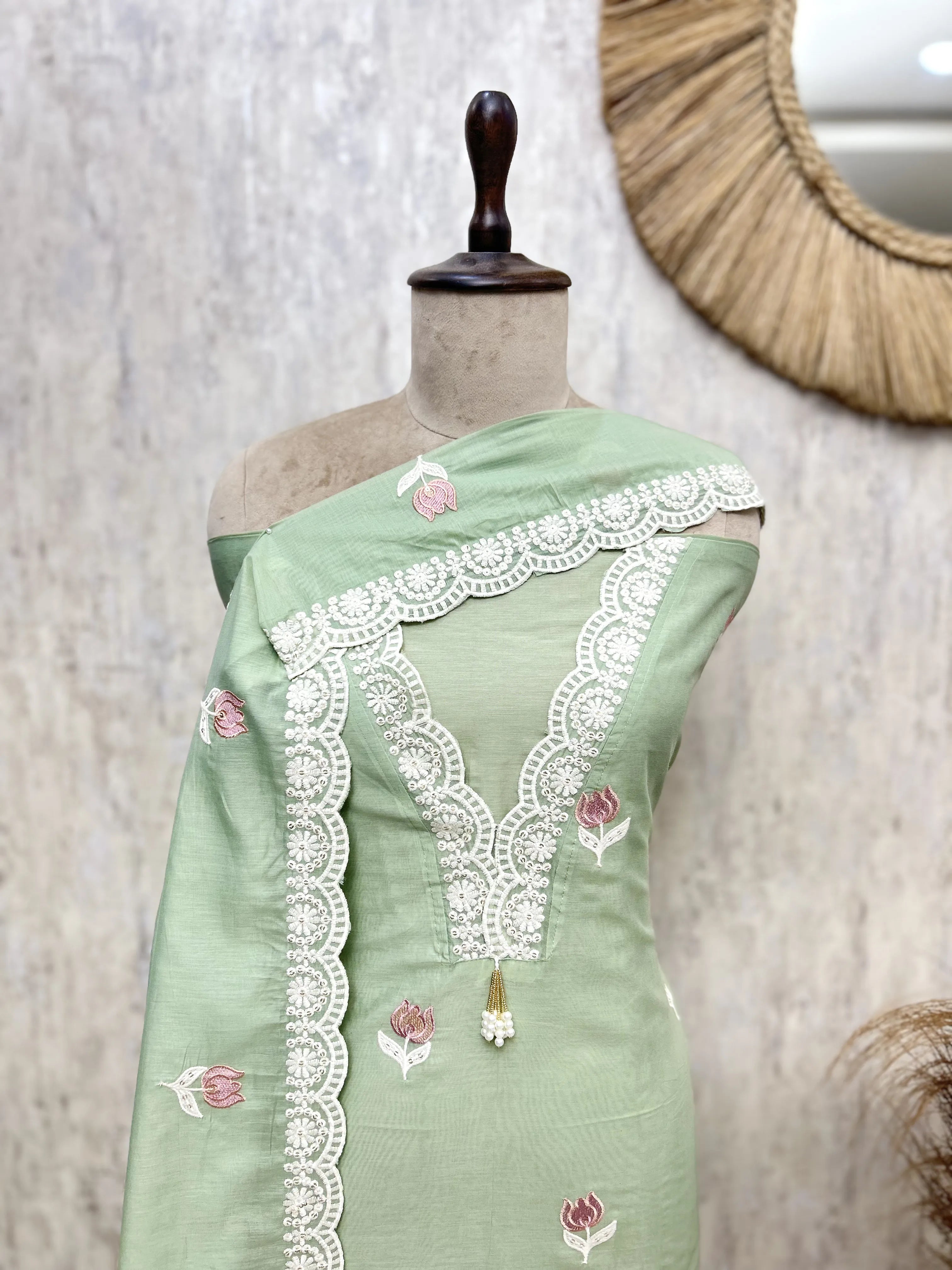 Petal Grace Ensemble Unstitched Suit