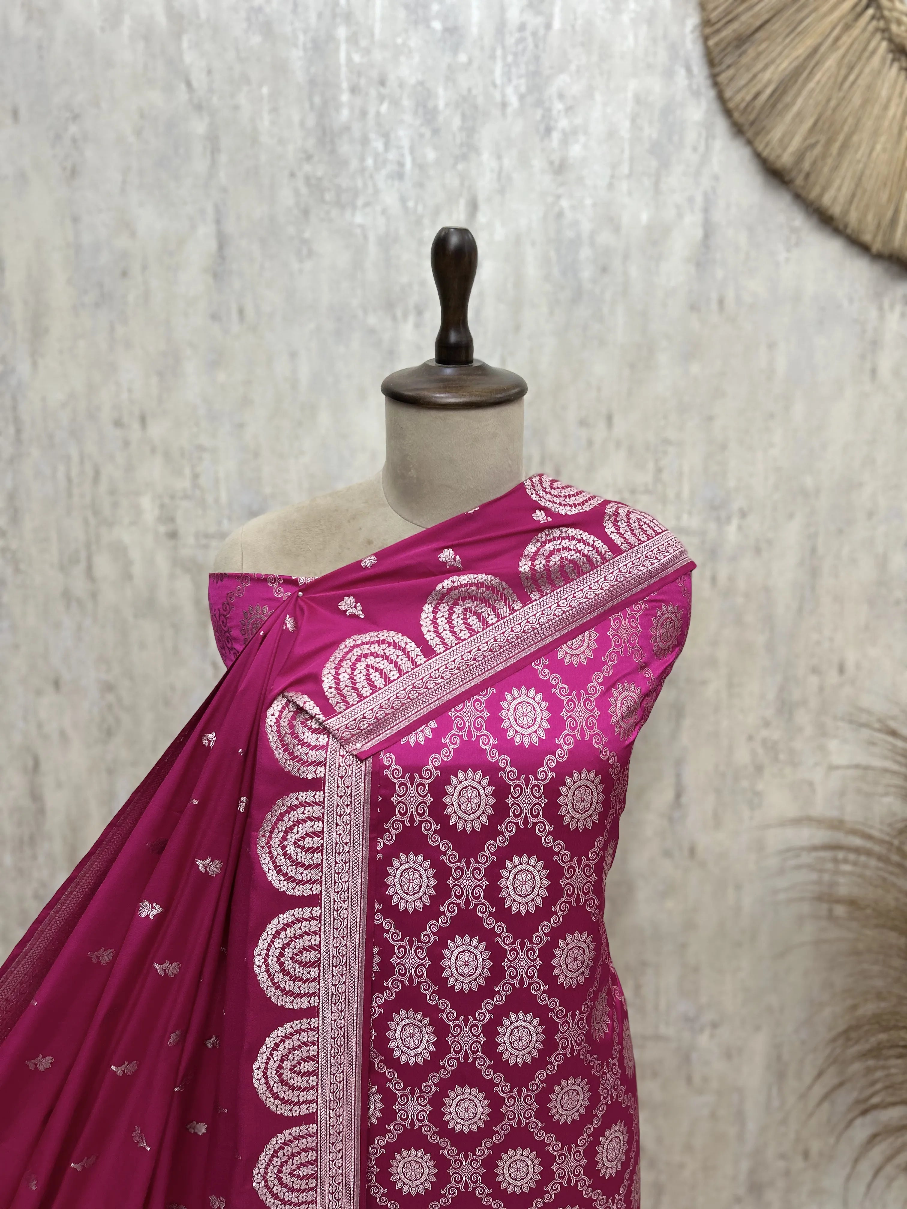 The Celestial Medallion Mashru Silk Unstitched Suits