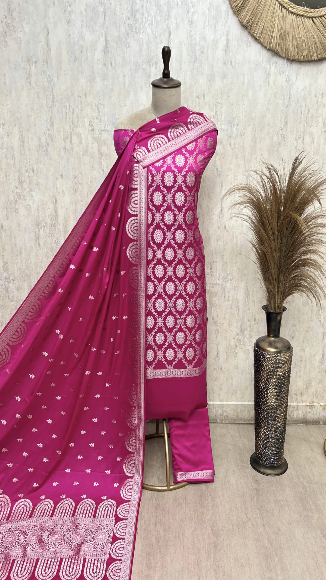 The Celestial Medallion Mashru Silk Unstitched Suits