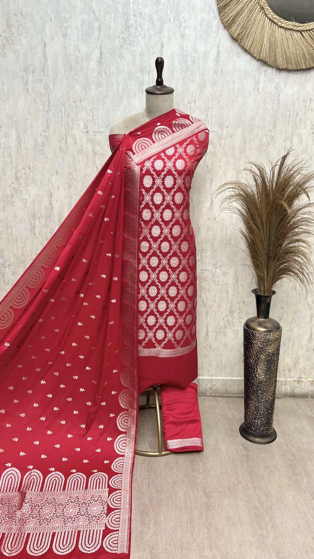 The Celestial Medallion Mashru Silk Unstitched Suits