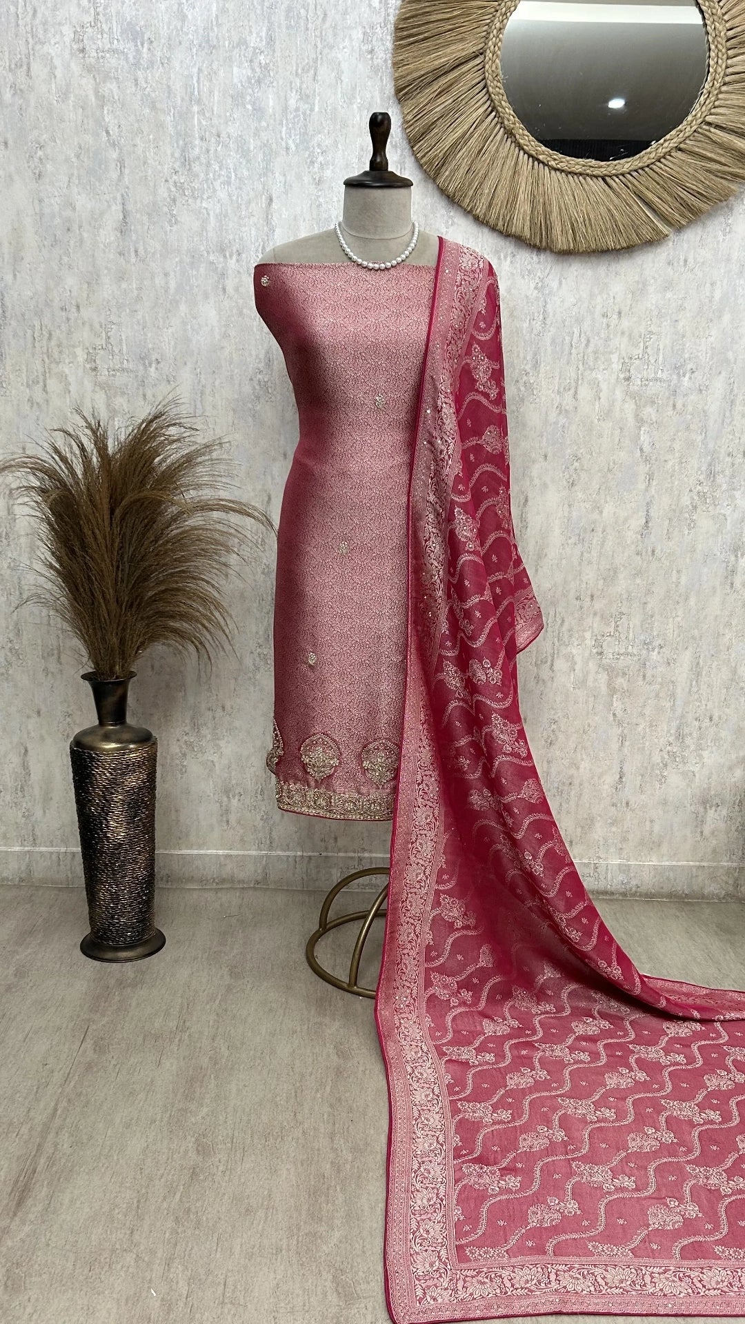 Premium Brocade Silk Unstitched Suit