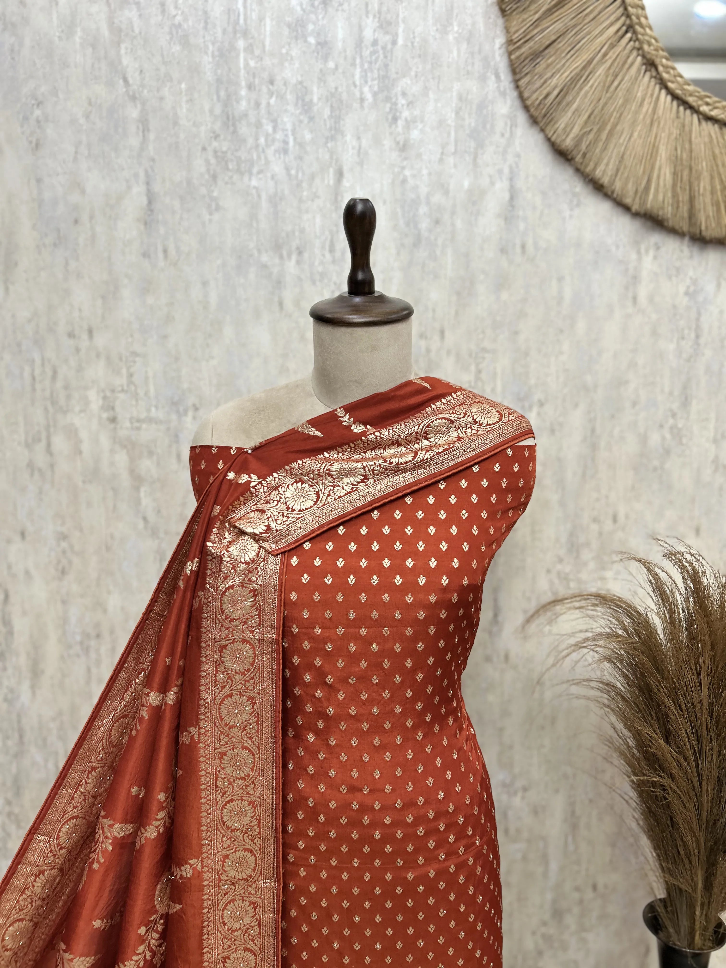 Alluring Dola Silk Unstitched Suits