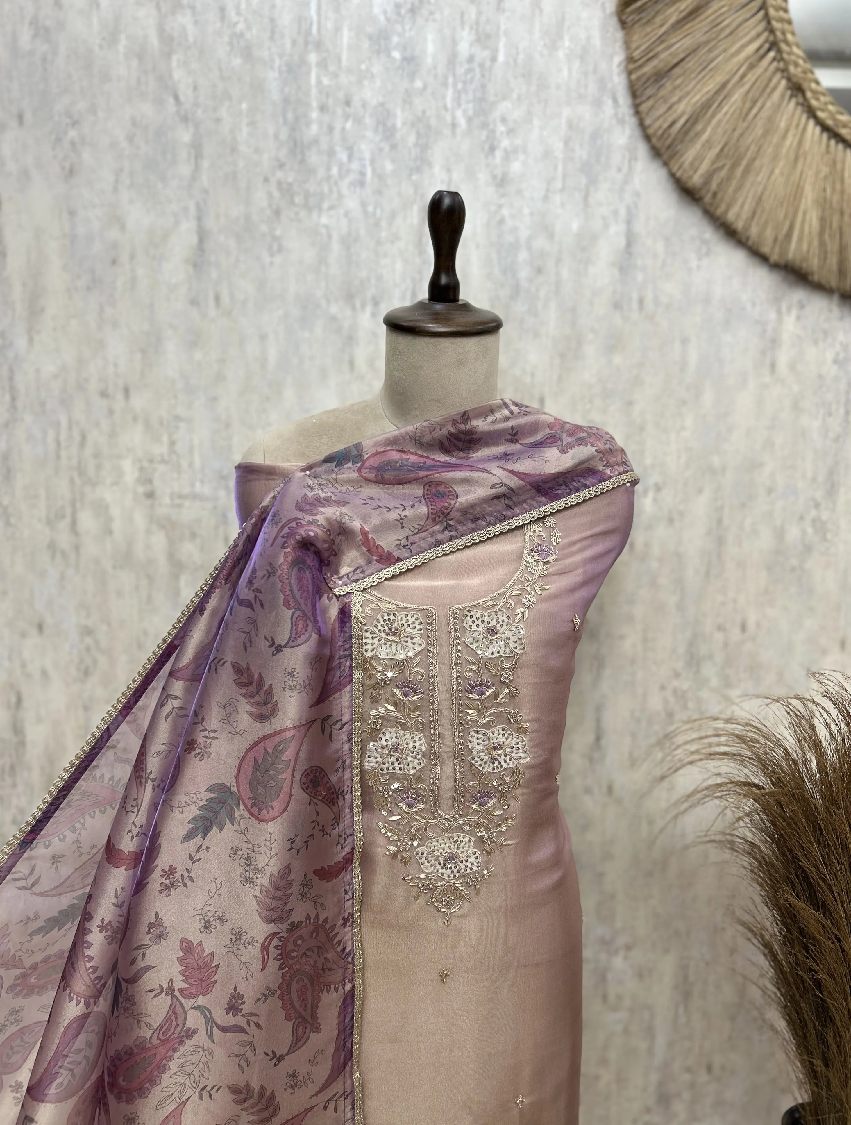 Ethereal Whispers  Glass Organza Unstitched Suit