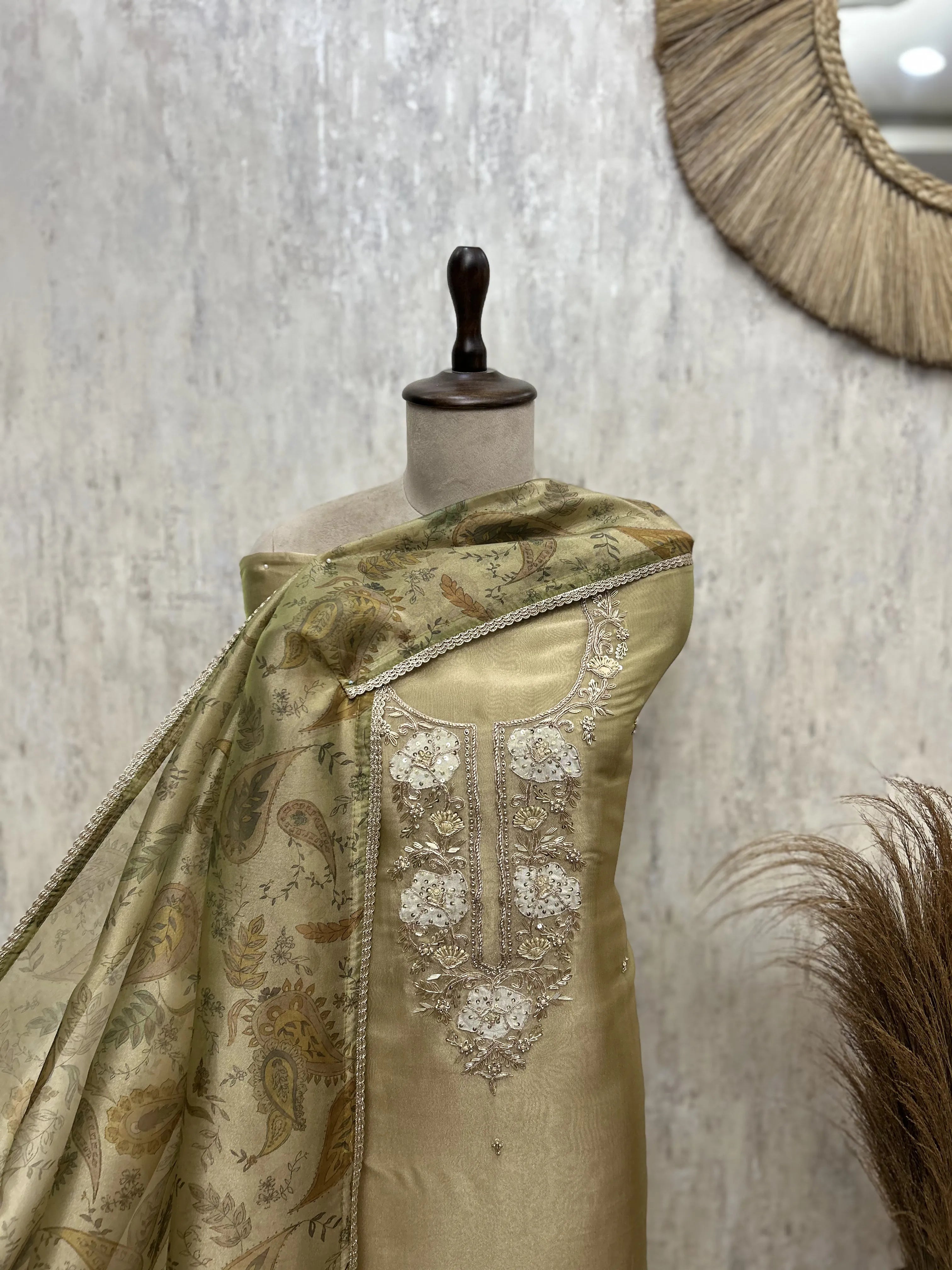 Ethereal Whispers  Glass Organza Unstitched Suit