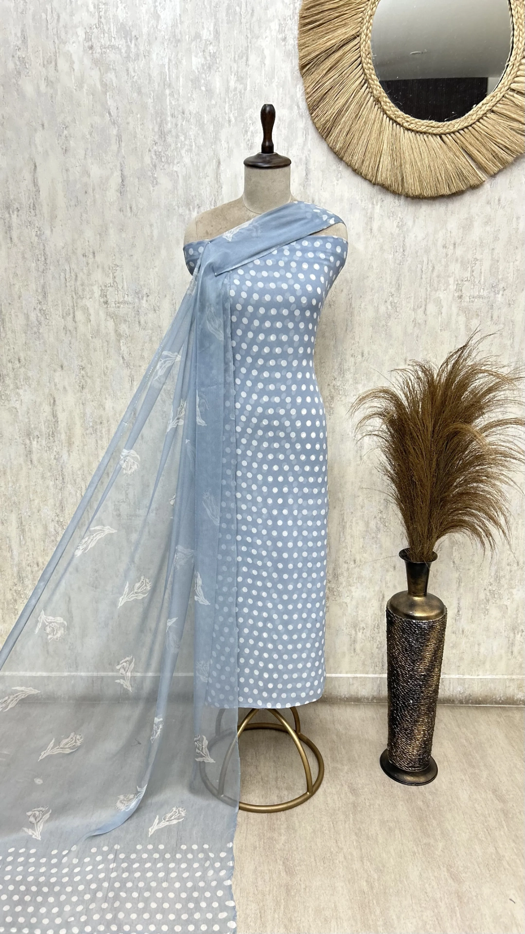Retro Polka Dot Unstitched Suit