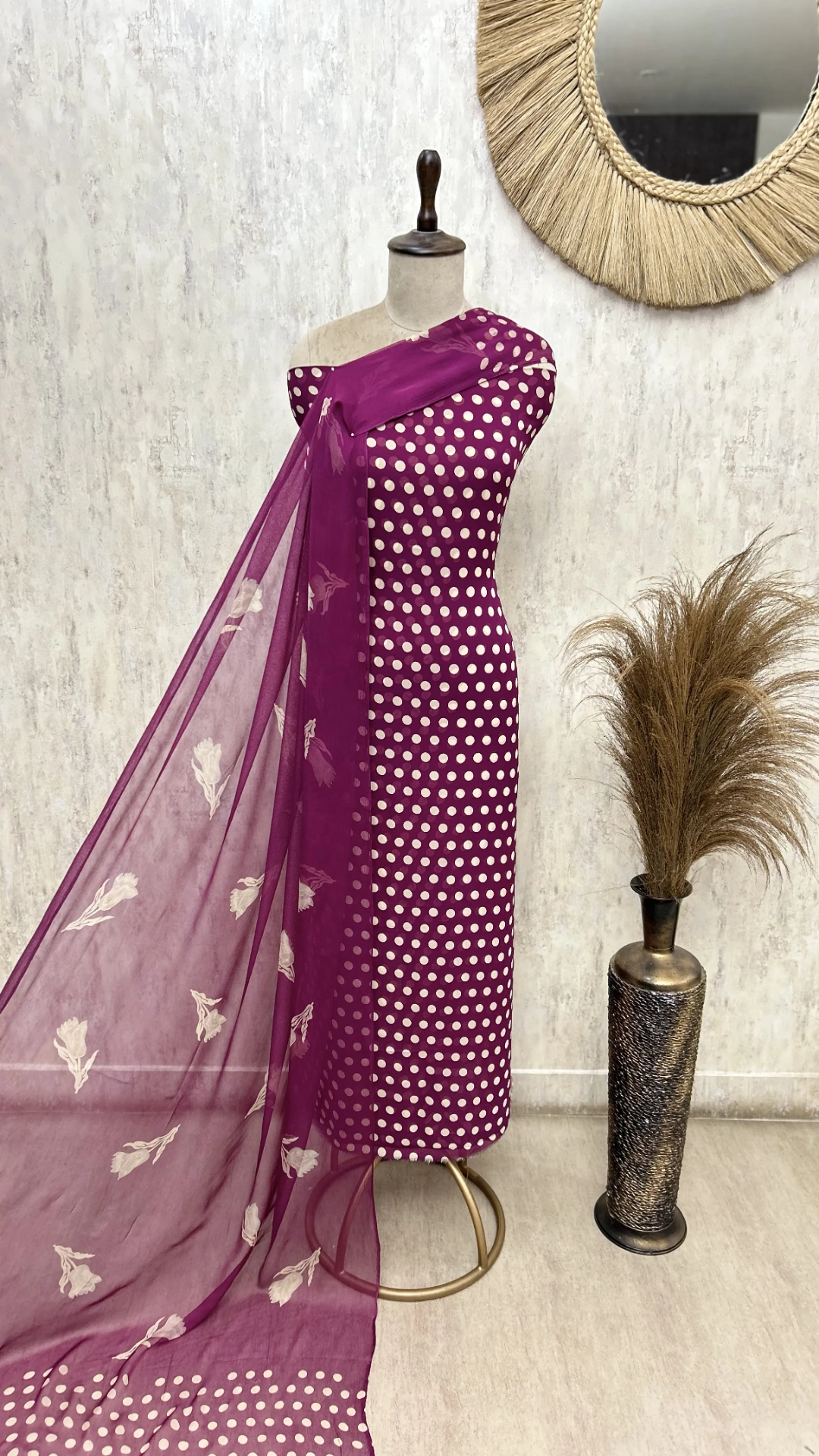 Retro Polka Dot Unstitched Suit