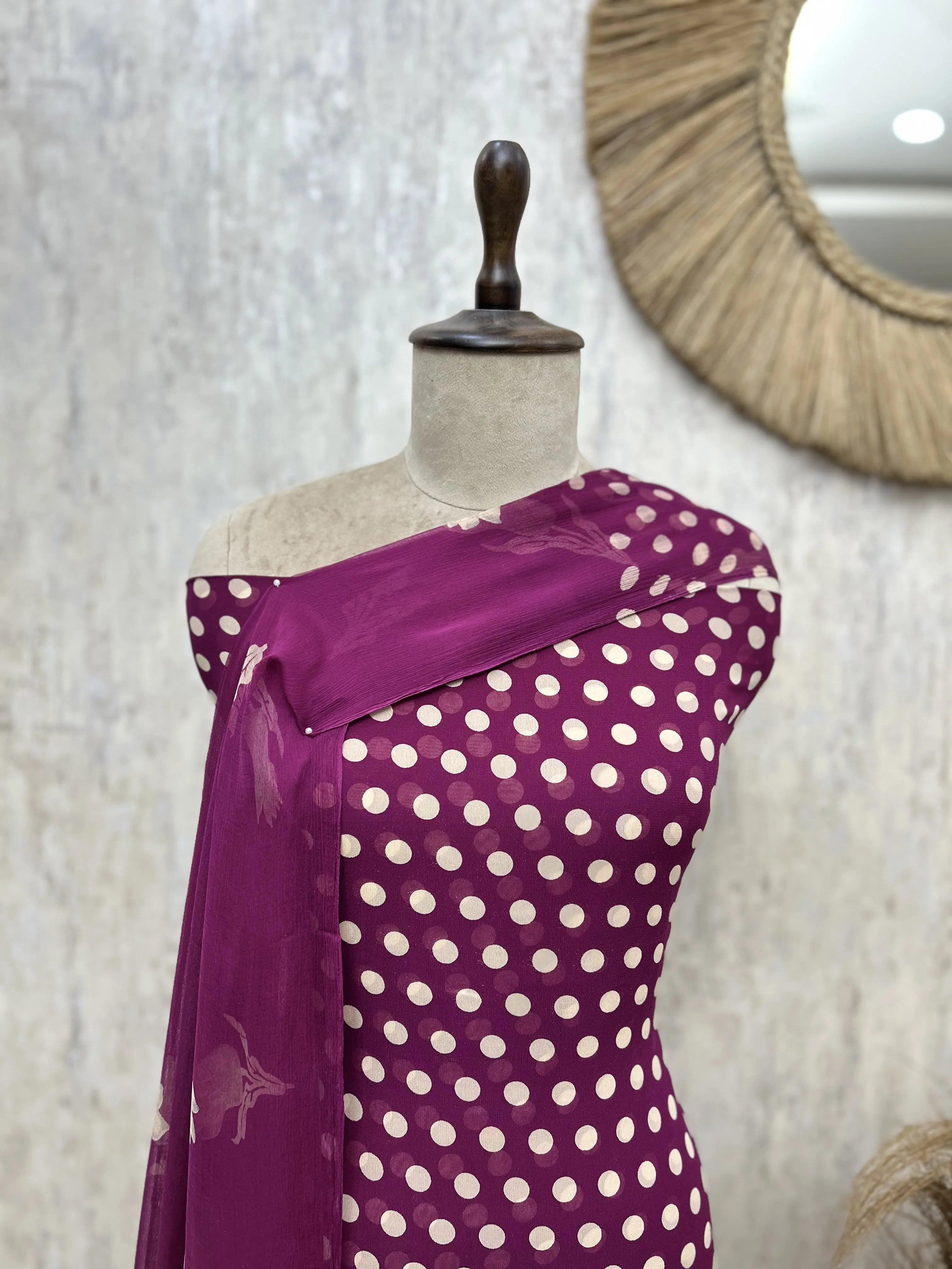 Retro Polka Dot Unstitched Suit