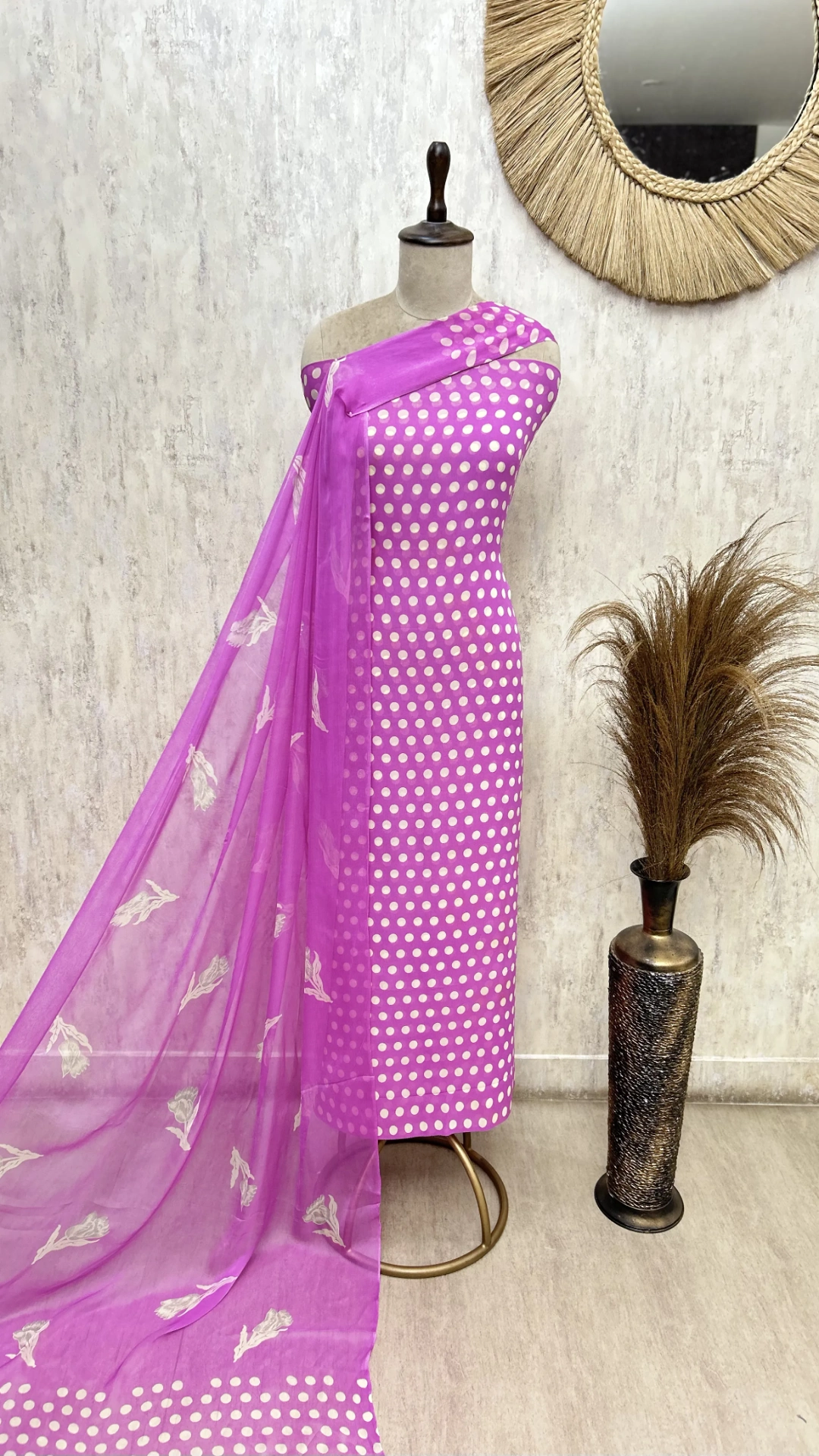 Retro Polka Dot Unstitched Suit