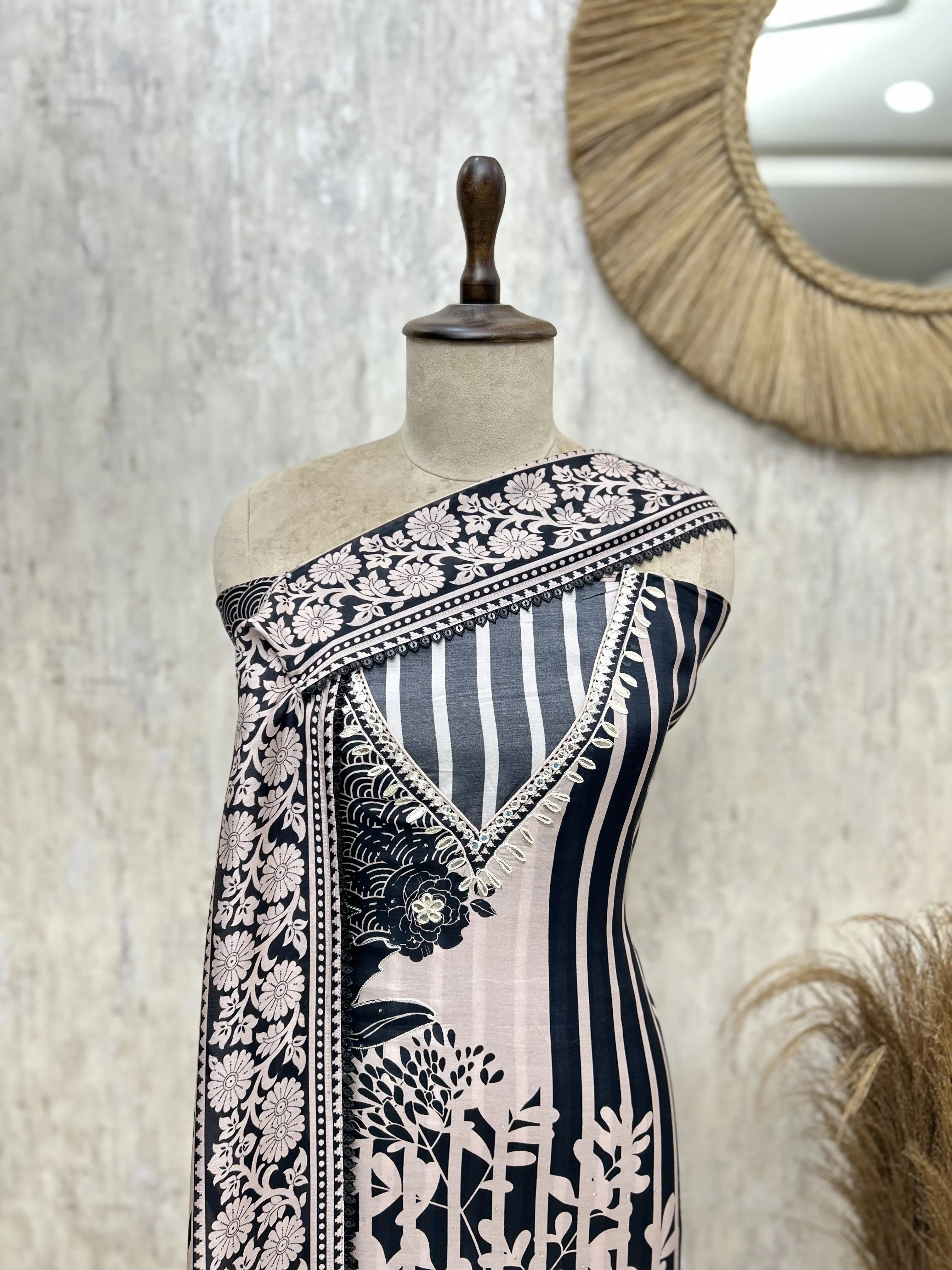 Graphic Garden Muslin Unstitched Suits