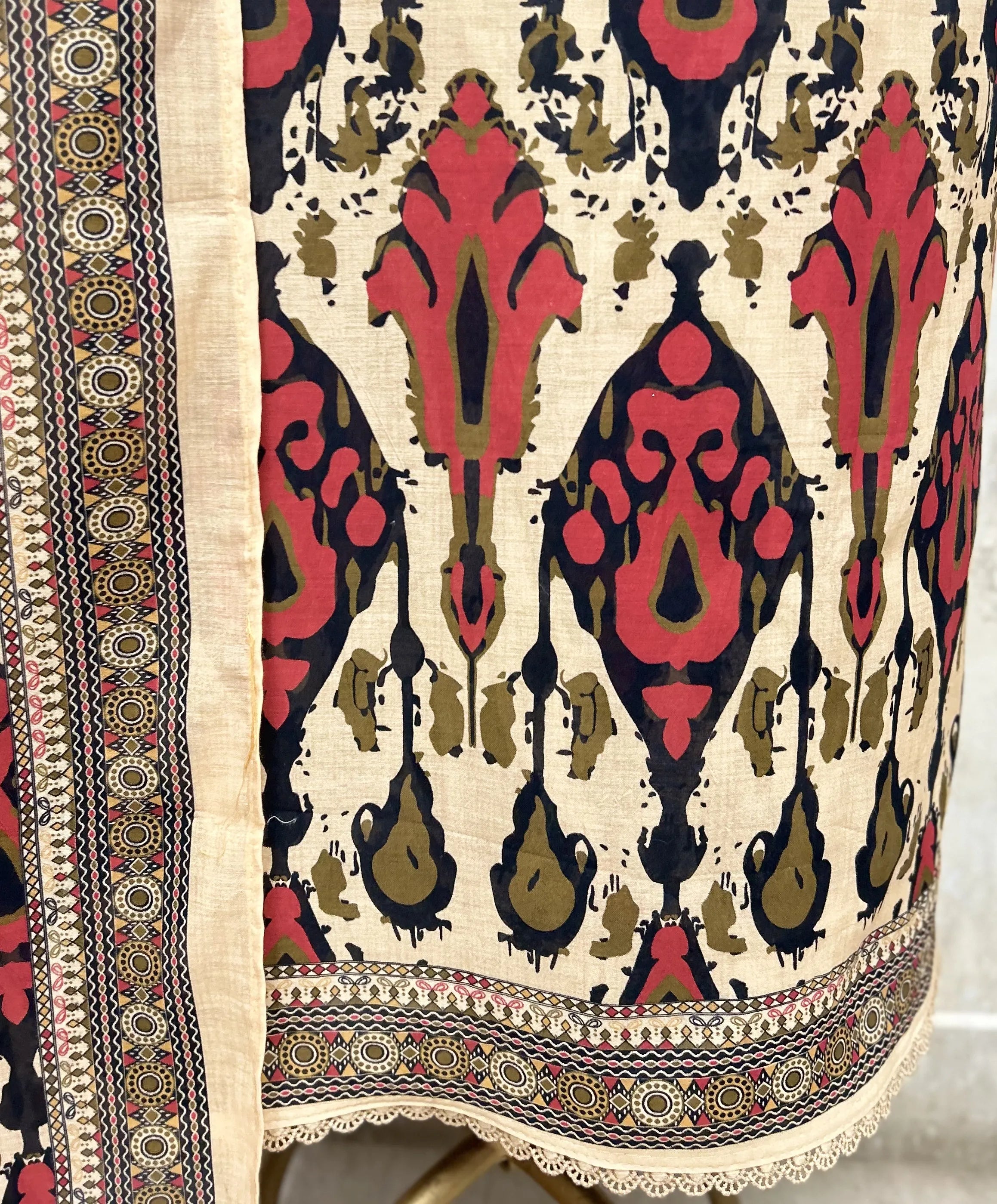 Heritage Ikat Printed Cotton Unstitched Suit