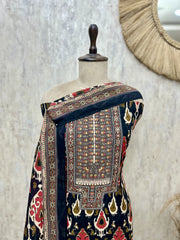 Heritage Ikat Printed Cotton Unstitched Suit