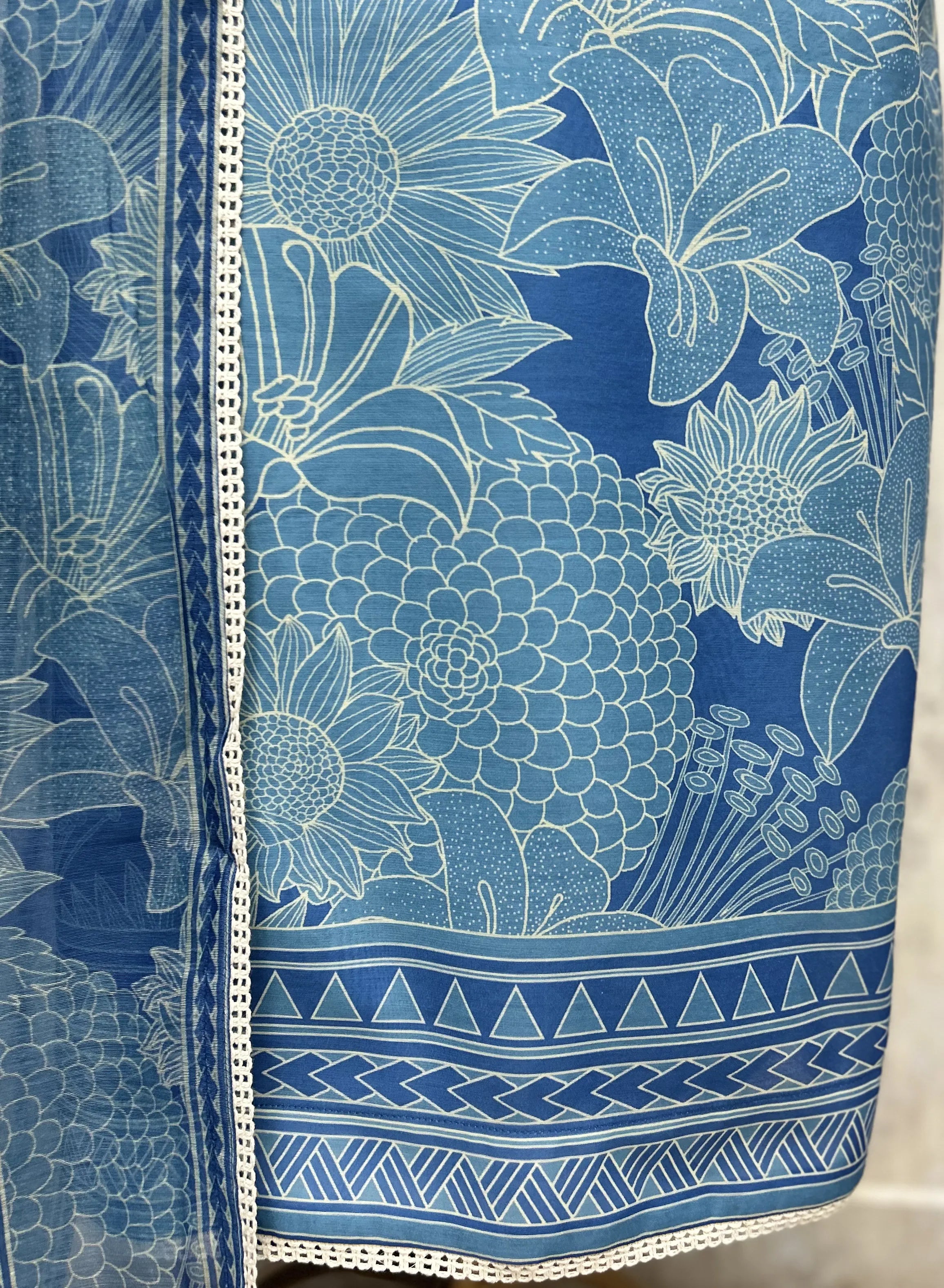 Floral Embroidered Maheshwari Unstitched Suits