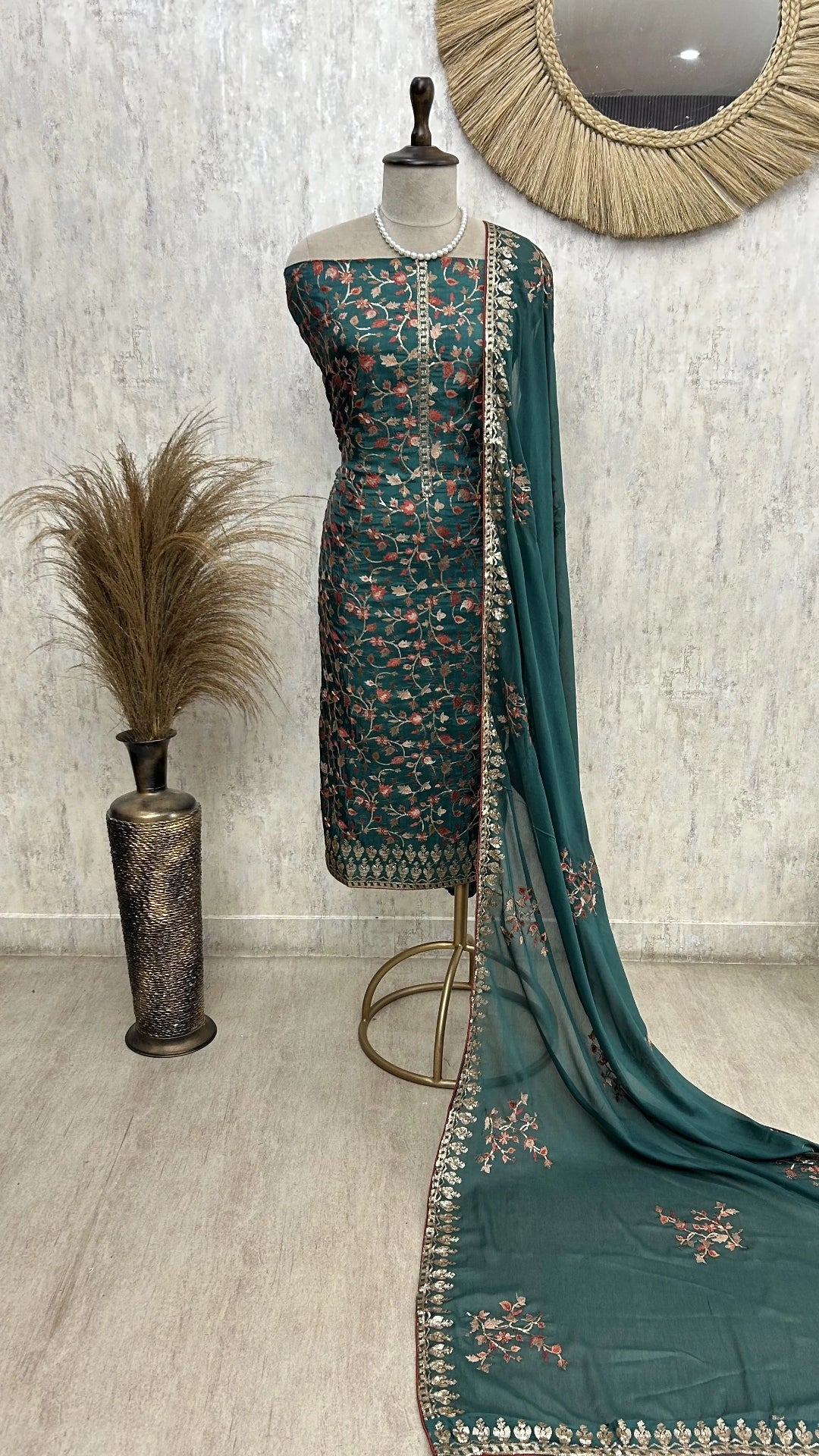 Opada silk embroidered unstitched suit