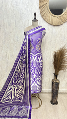 The Ikat Paisley Gajji Silk Unstitched Suit