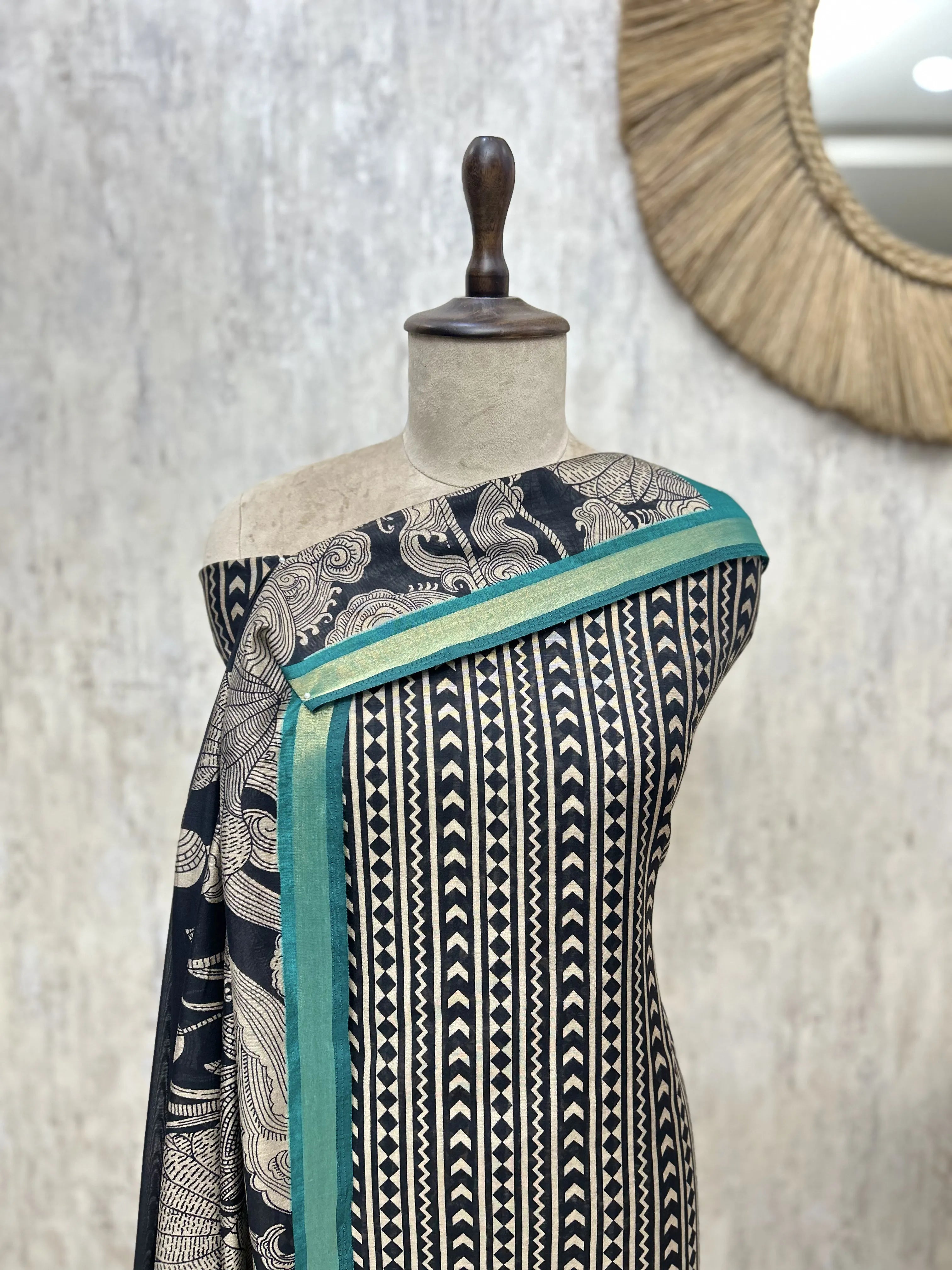 The Tribal Stripe Maheshwari Unstitched Suits